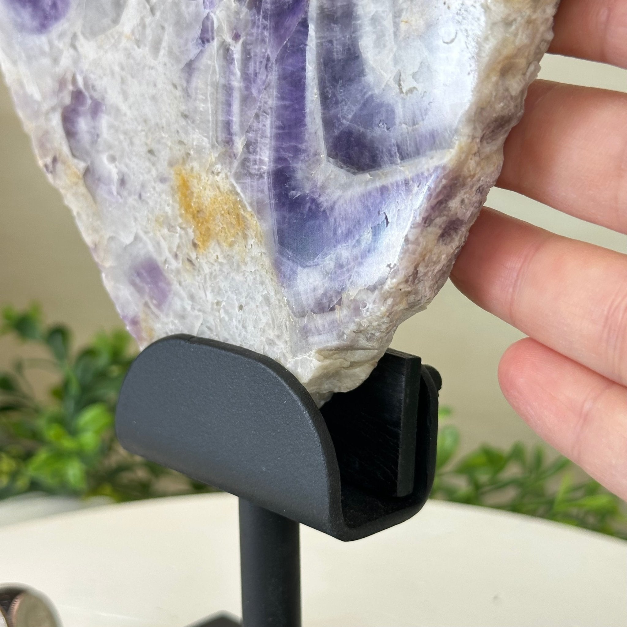 Chevron Amethyst Crystal Slice on a Stand, 4.3 lbs & 13.1" Tall #5621AC - 009 - Brazil GemsBrazil GemsChevron Amethyst Crystal Slice on a Stand, 4.3 lbs & 13.1" Tall #5621AC - 009Slices on Fixed Bases5621AC - 009