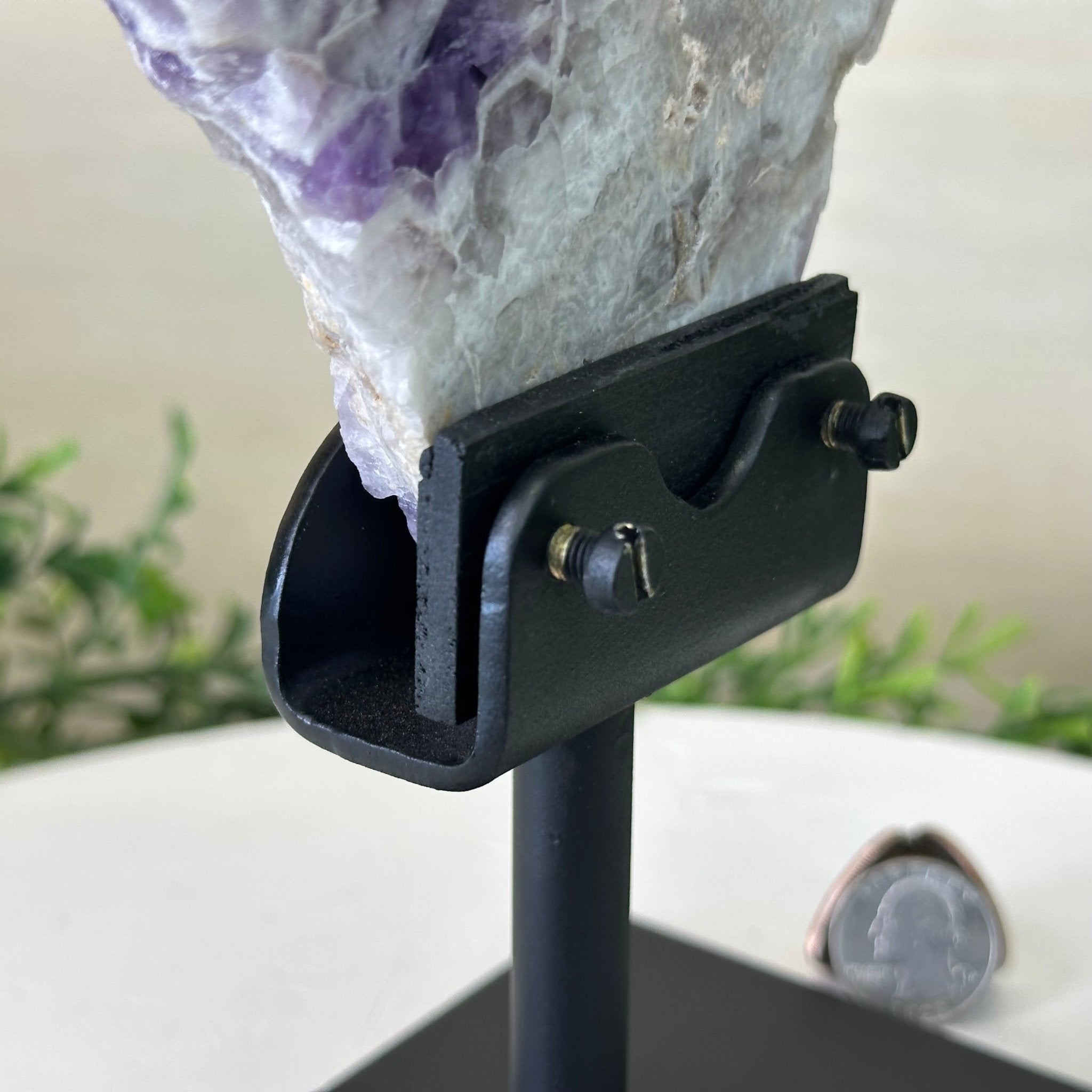 Chevron Amethyst Crystal Slice on a Stand, 4.3 lbs & 13.1" Tall #5621AC - 010 - Brazil GemsBrazil GemsChevron Amethyst Crystal Slice on a Stand, 4.3 lbs & 13.1" Tall #5621AC - 010Slices on Fixed Bases5621AC - 010