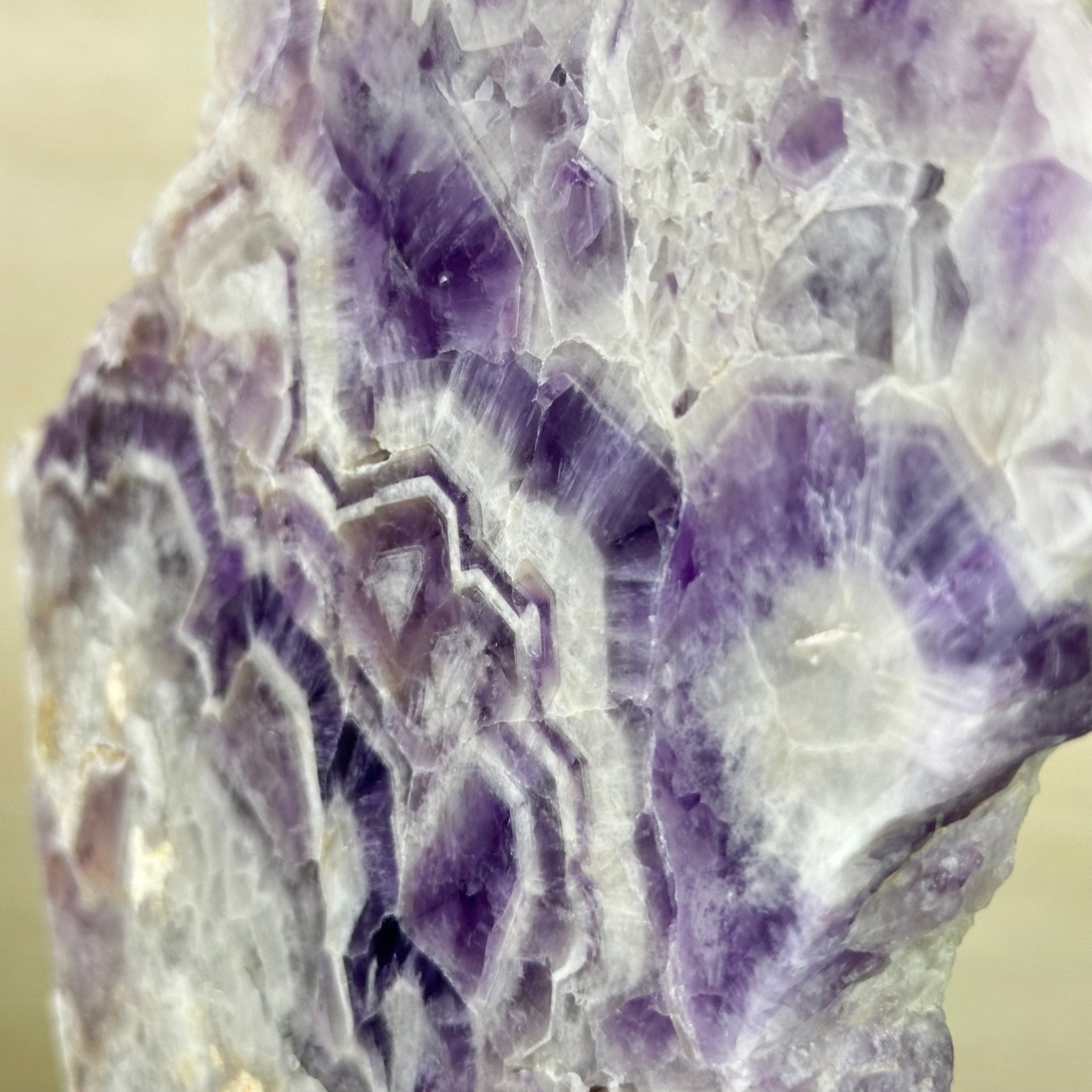 Chevron Amethyst Crystal Slice on a Stand, 4.3 lbs & 13.1" Tall #5621AC - 010 - Brazil GemsBrazil GemsChevron Amethyst Crystal Slice on a Stand, 4.3 lbs & 13.1" Tall #5621AC - 010Slices on Fixed Bases5621AC - 010