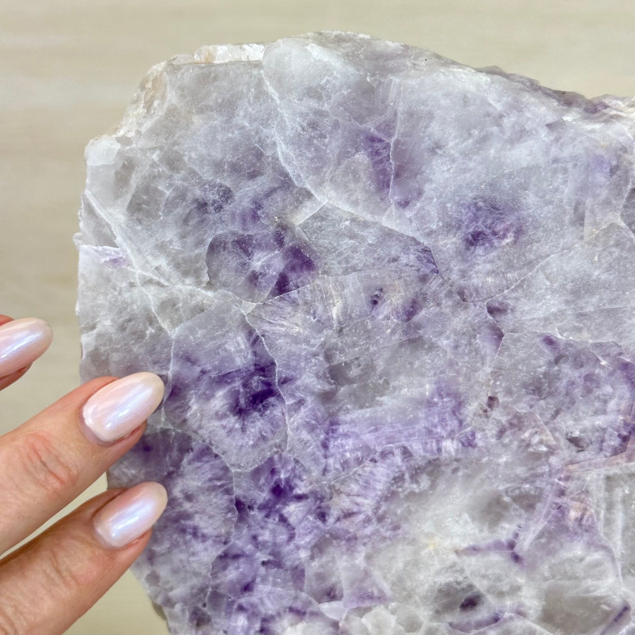 Chevron Amethyst Crystal Slice on a Stand, 4.6 lbs & 12.7" Tall #5621AC - 011 - Brazil GemsBrazil GemsChevron Amethyst Crystal Slice on a Stand, 4.6 lbs & 12.7" Tall #5621AC - 011Slices on Fixed Bases5621AC - 011