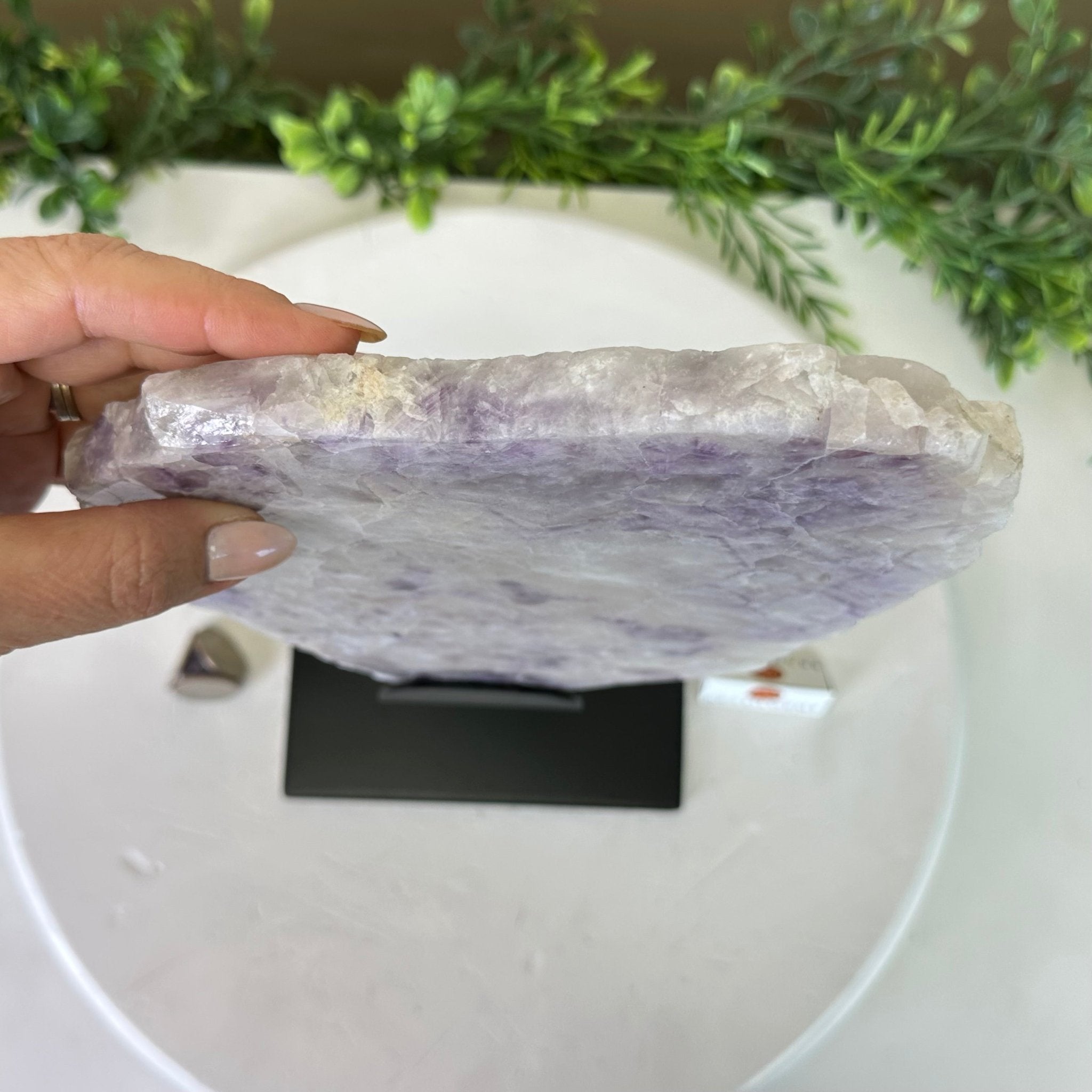 Chevron Amethyst Crystal Slice on a Stand, 4.6 lbs & 12.7" Tall #5621AC - 011 - Brazil GemsBrazil GemsChevron Amethyst Crystal Slice on a Stand, 4.6 lbs & 12.7" Tall #5621AC - 011Slices on Fixed Bases5621AC - 011