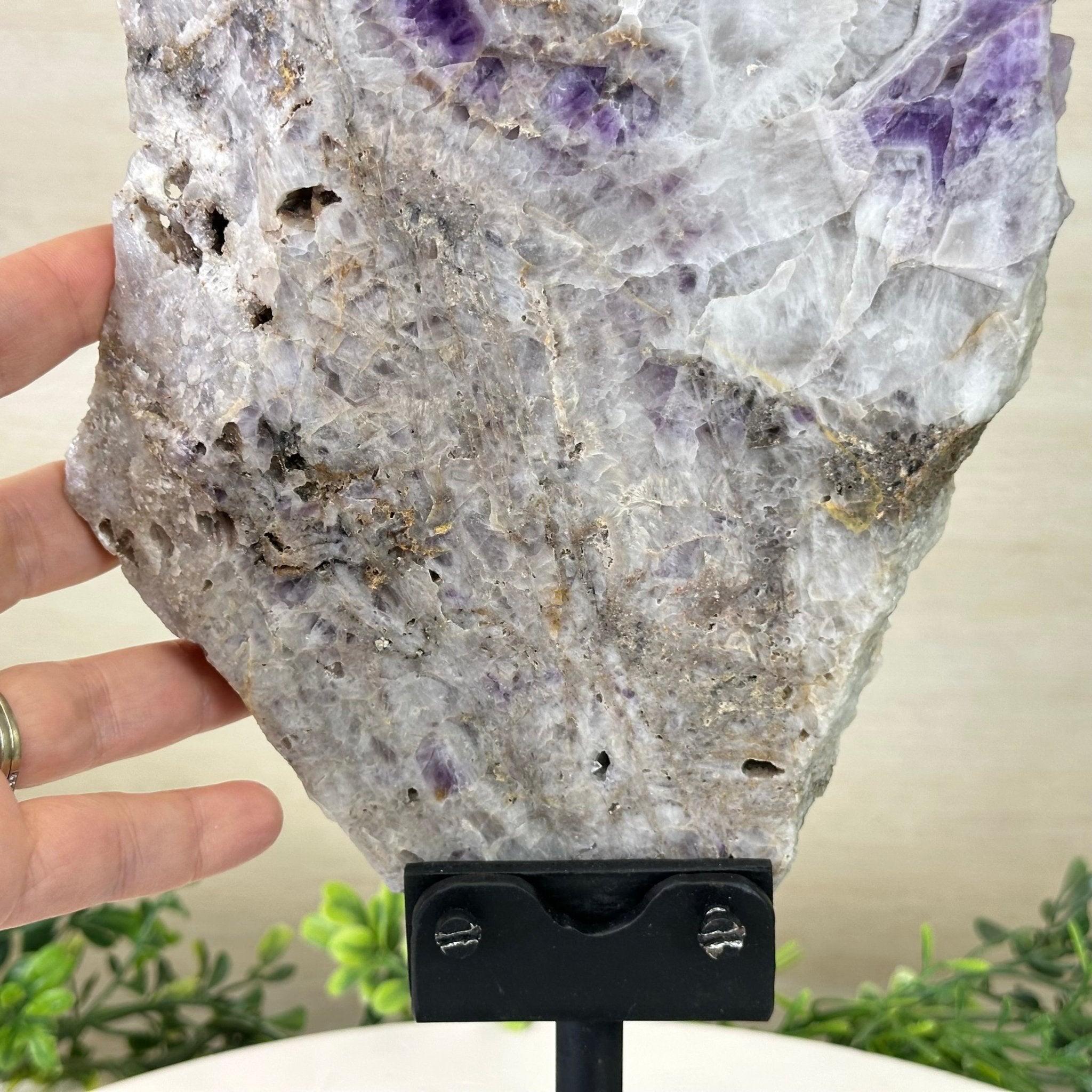 Chevron Amethyst Crystal Slice on a Stand, 4.7 lbs & 14.6" Tall #5621AC - 012 - Brazil GemsBrazil GemsChevron Amethyst Crystal Slice on a Stand, 4.7 lbs & 14.6" Tall #5621AC - 012Slices on Fixed Bases5621AC - 012