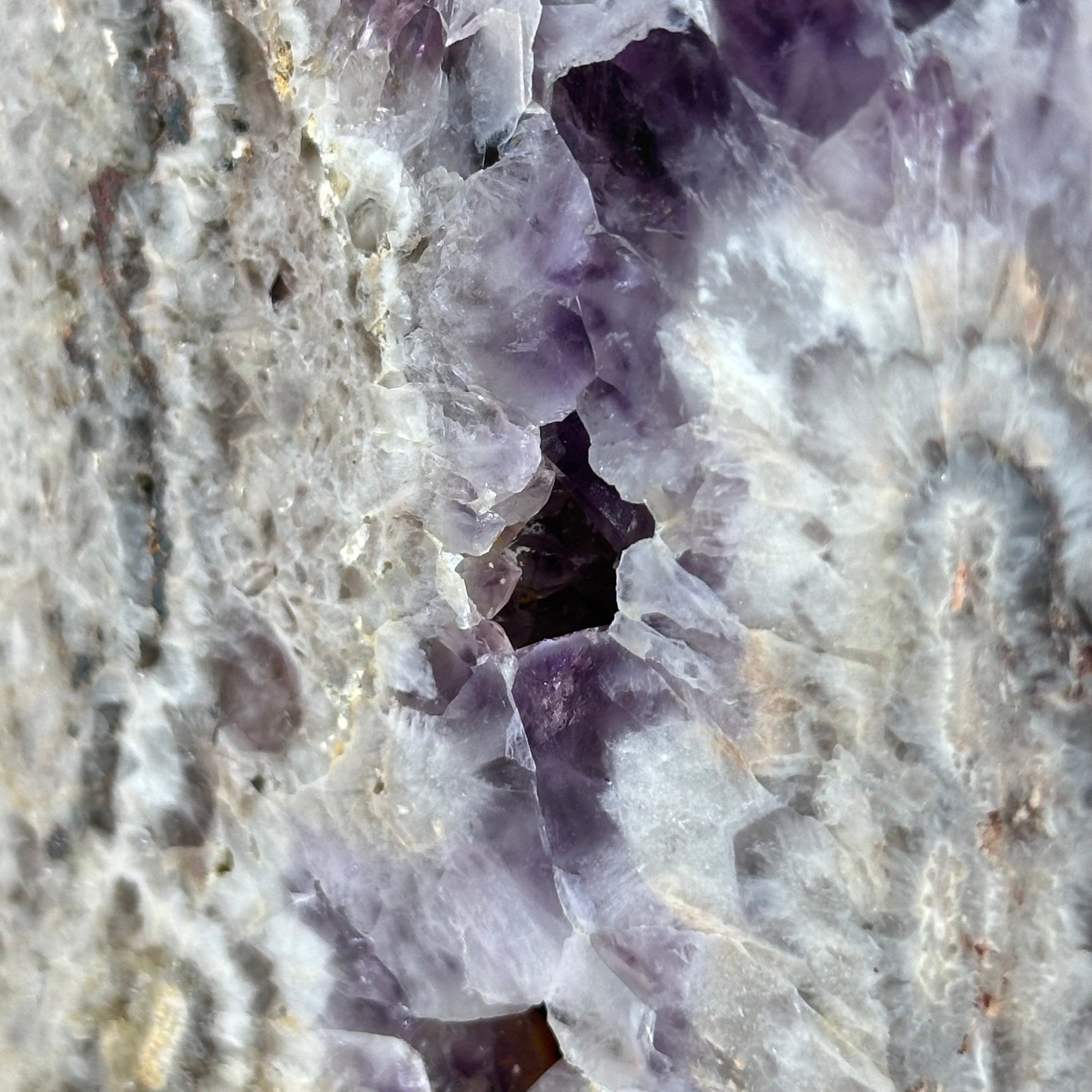 Chevron Amethyst Crystal Slice on a Stand, 4.9 lbs & 13.2" Tall #5621AC - 015 - Brazil GemsBrazil GemsChevron Amethyst Crystal Slice on a Stand, 4.9 lbs & 13.2" Tall #5621AC - 015Slices on Fixed Bases5621AC - 015