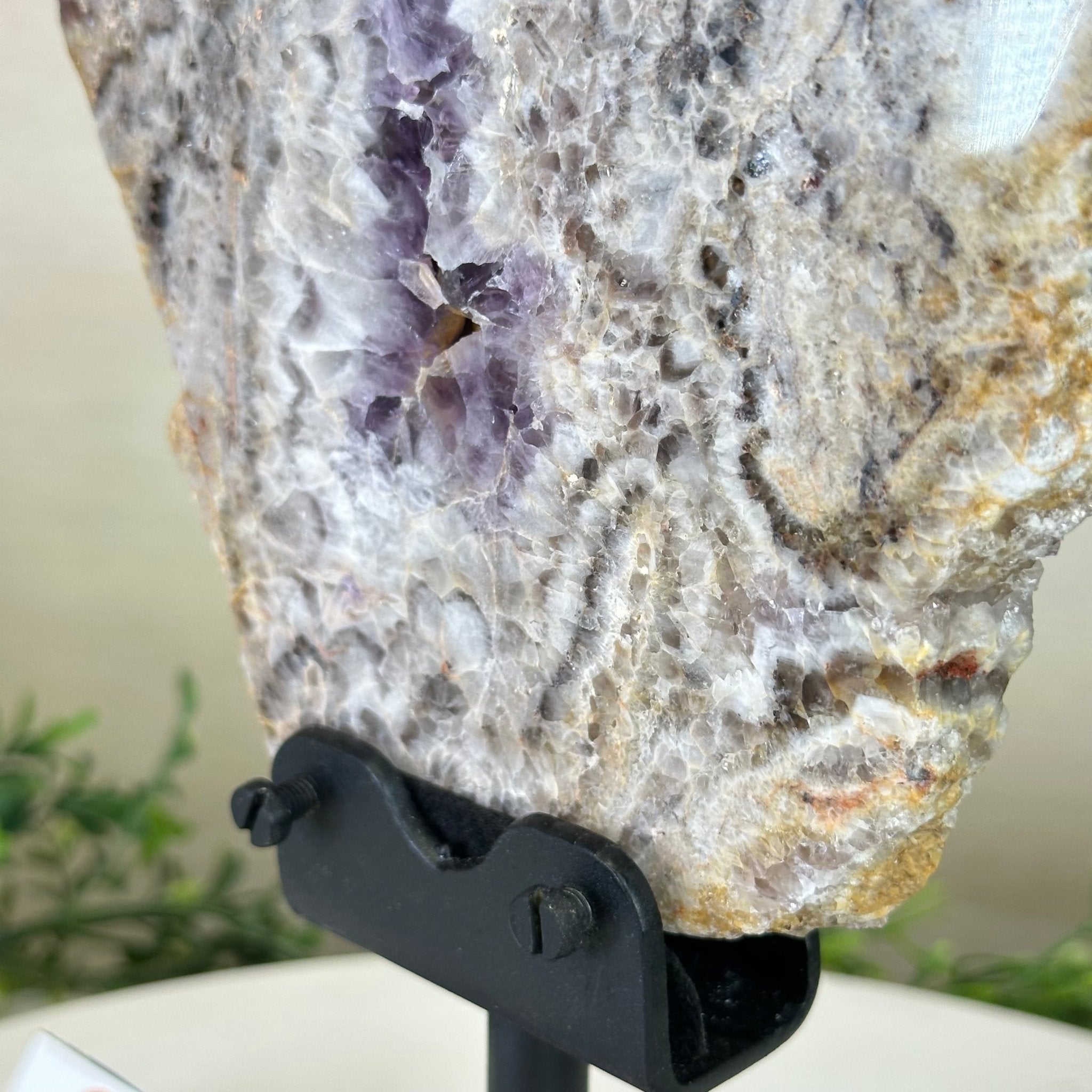 Chevron Amethyst Crystal Slice on a Stand, 4.9 lbs & 13.2" Tall #5621AC - 015 - Brazil GemsBrazil GemsChevron Amethyst Crystal Slice on a Stand, 4.9 lbs & 13.2" Tall #5621AC - 015Slices on Fixed Bases5621AC - 015