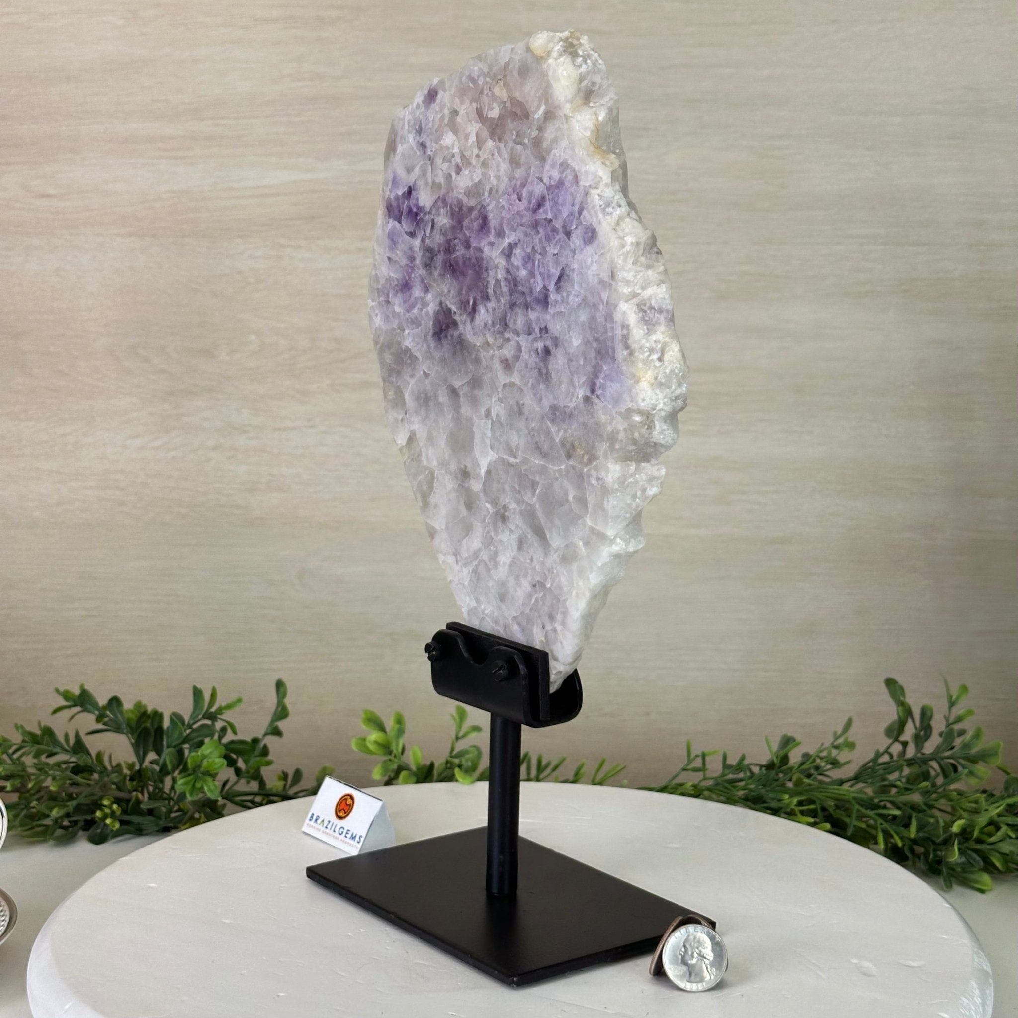 Chevron Amethyst Crystal Slice on a Stand, 4.9 lbs & 13.8" Tall #5621AC - 014 - Brazil GemsBrazil GemsChevron Amethyst Crystal Slice on a Stand, 4.9 lbs & 13.8" Tall #5621AC - 014Slices on Fixed Bases5621AC - 014