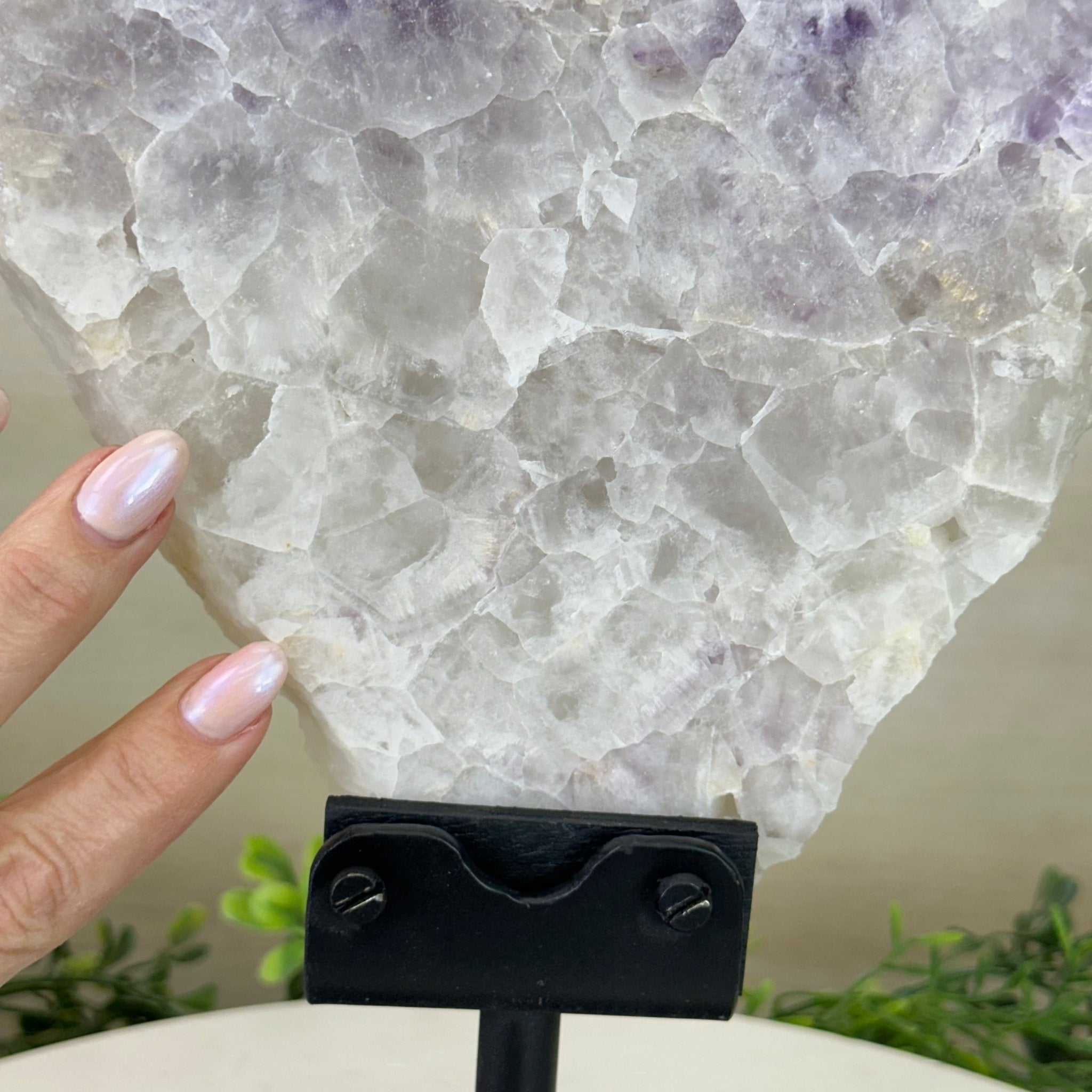 Chevron Amethyst Crystal Slice on a Stand, 4.9 lbs & 13.8" Tall #5621AC - 014 - Brazil GemsBrazil GemsChevron Amethyst Crystal Slice on a Stand, 4.9 lbs & 13.8" Tall #5621AC - 014Slices on Fixed Bases5621AC - 014