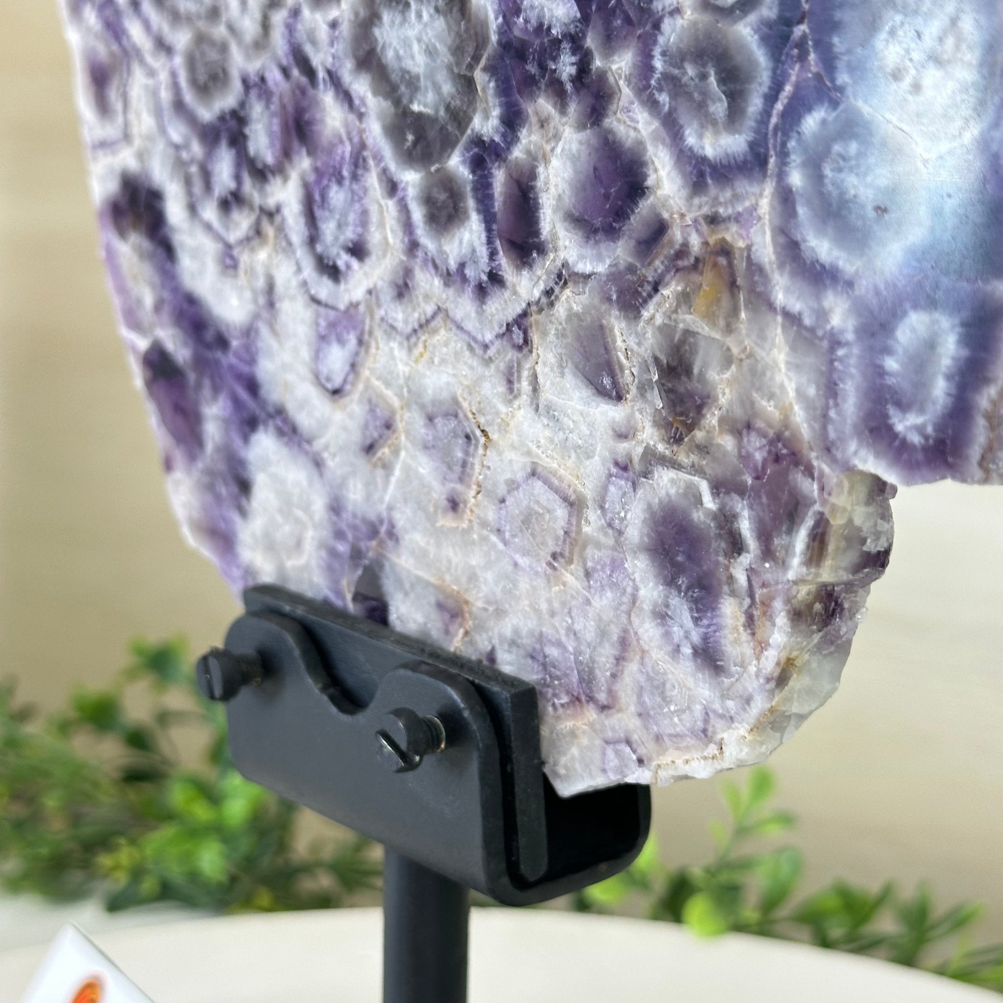 Chevron Amethyst Crystal Slice on a Stand, 5.1 lbs & 13.4" Tall #5621AC - 016 - Brazil GemsBrazil GemsChevron Amethyst Crystal Slice on a Stand, 5.1 lbs & 13.4" Tall #5621AC - 016Slices on Fixed Bases5621AC - 016