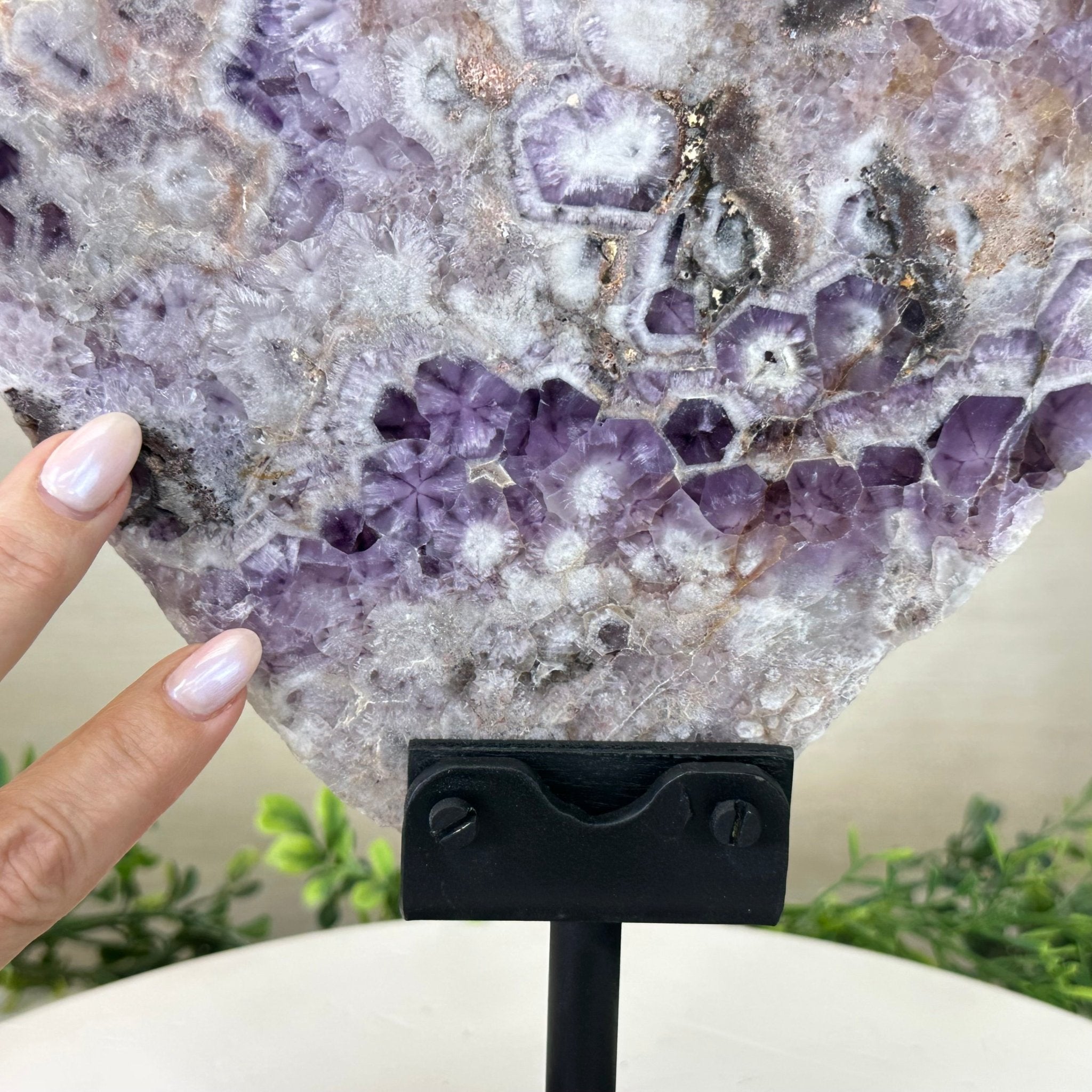 Chevron Amethyst Crystal Slice on a Stand, 5.2 lbs & 13.6" Tall #5621AC - 017 - Brazil GemsBrazil GemsChevron Amethyst Crystal Slice on a Stand, 5.2 lbs & 13.6" Tall #5621AC - 017Slices on Fixed Bases5621AC - 017