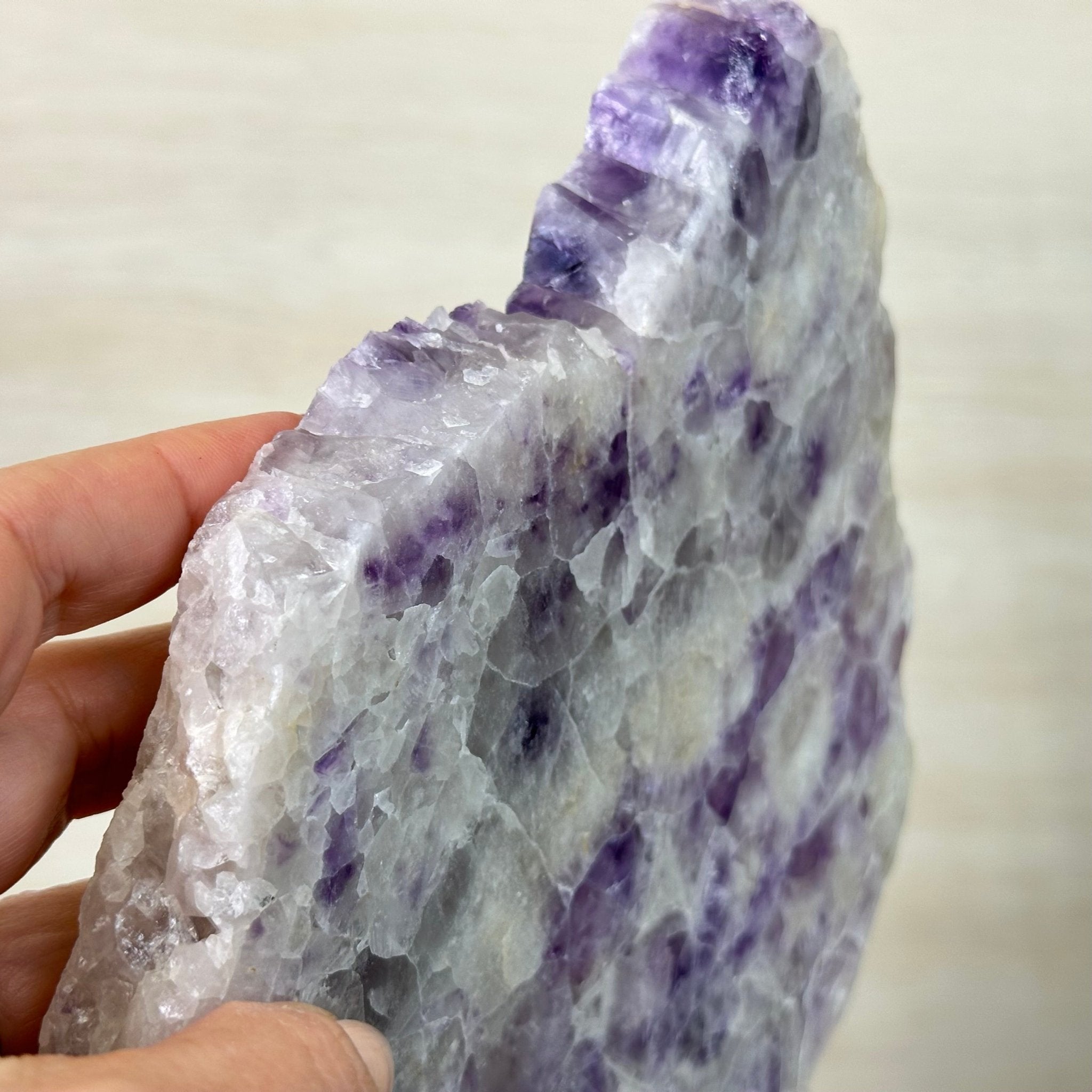 Chevron Amethyst Crystal Slice on a Stand, 5.3 lbs & 14.4" Tall #5621AC - 018 - Brazil GemsBrazil GemsChevron Amethyst Crystal Slice on a Stand, 5.3 lbs & 14.4" Tall #5621AC - 018Slices on Fixed Bases5621AC - 018