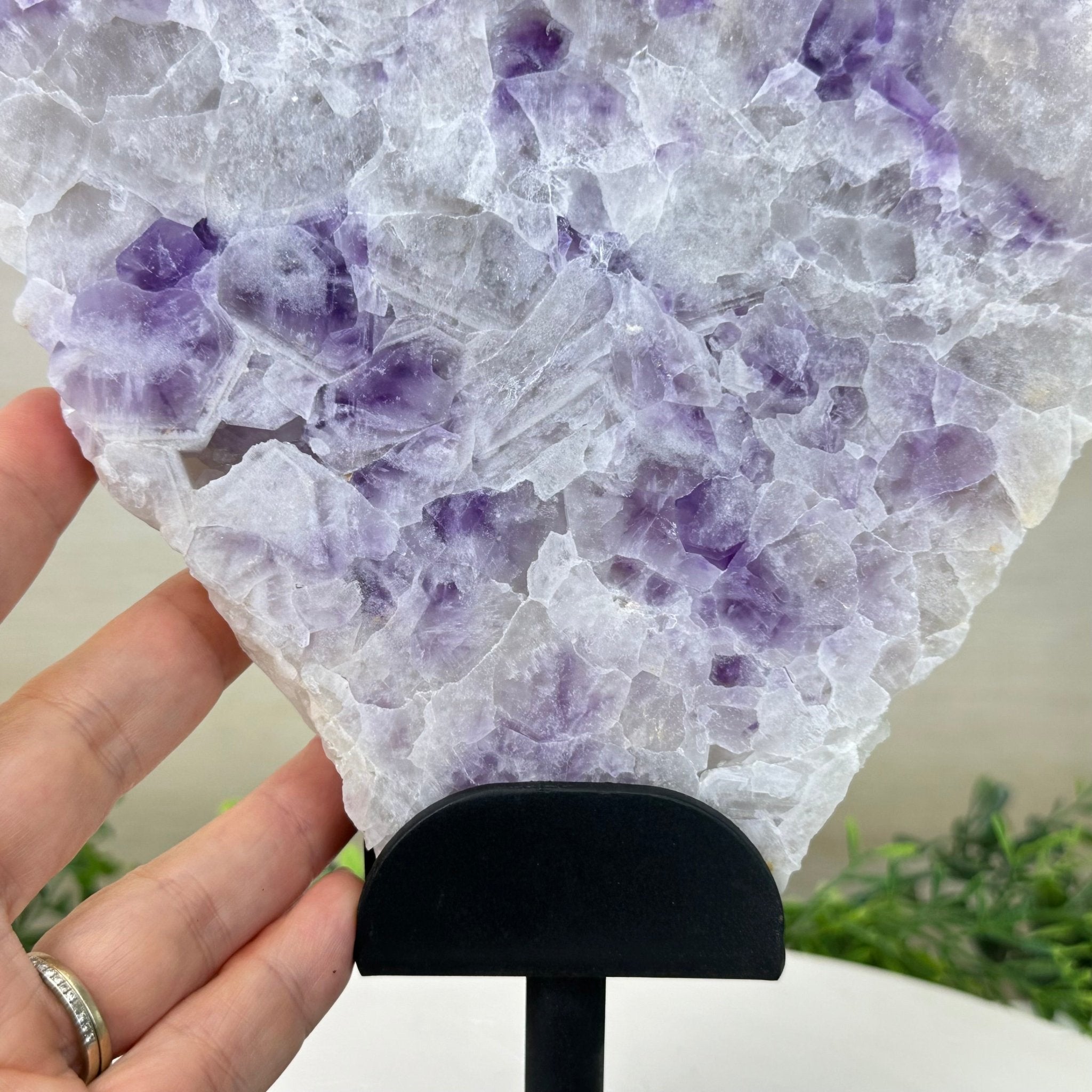 Chevron Amethyst Crystal Slice on a Stand, 5.3 lbs & 14.4" Tall #5621AC - 018 - Brazil GemsBrazil GemsChevron Amethyst Crystal Slice on a Stand, 5.3 lbs & 14.4" Tall #5621AC - 018Slices on Fixed Bases5621AC - 018