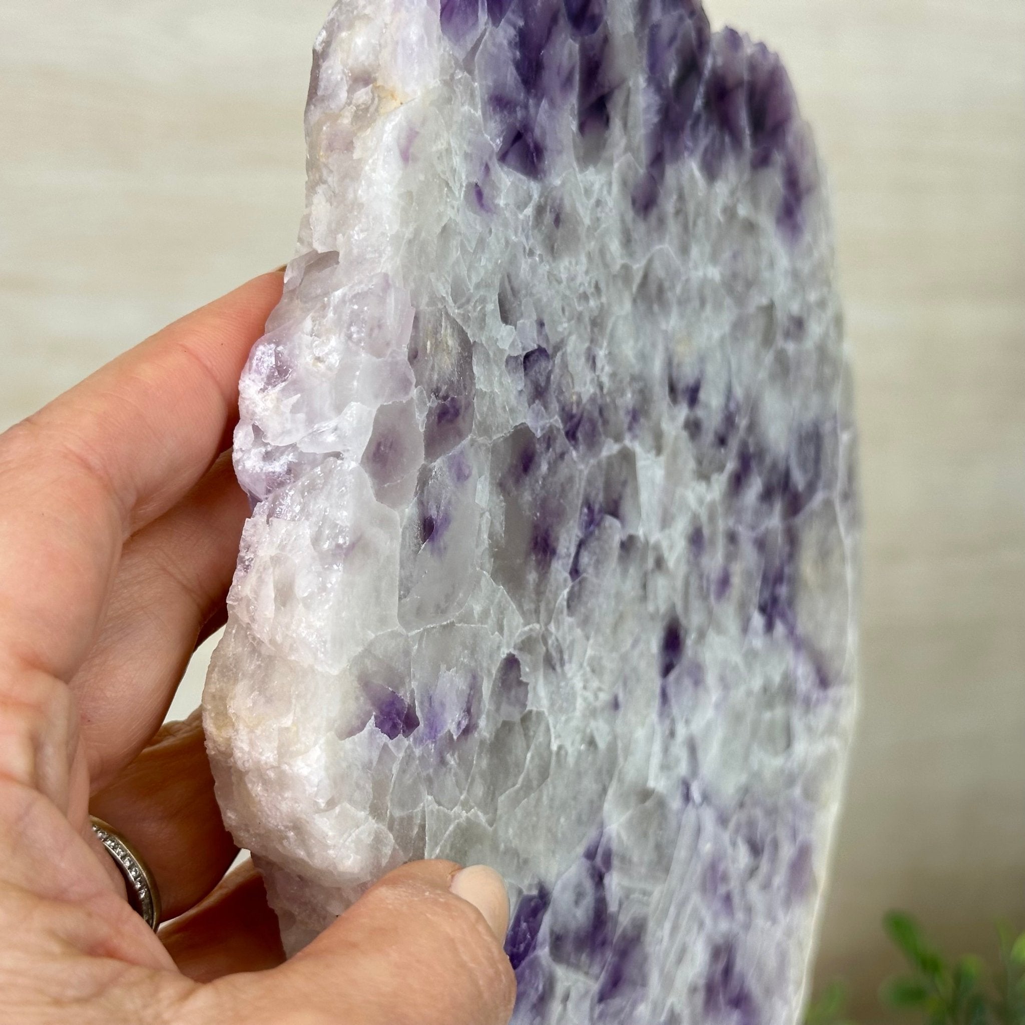 Chevron Amethyst Crystal Slice on a Stand, 5.3 lbs & 14.4" Tall #5621AC - 018 - Brazil GemsBrazil GemsChevron Amethyst Crystal Slice on a Stand, 5.3 lbs & 14.4" Tall #5621AC - 018Slices on Fixed Bases5621AC - 018