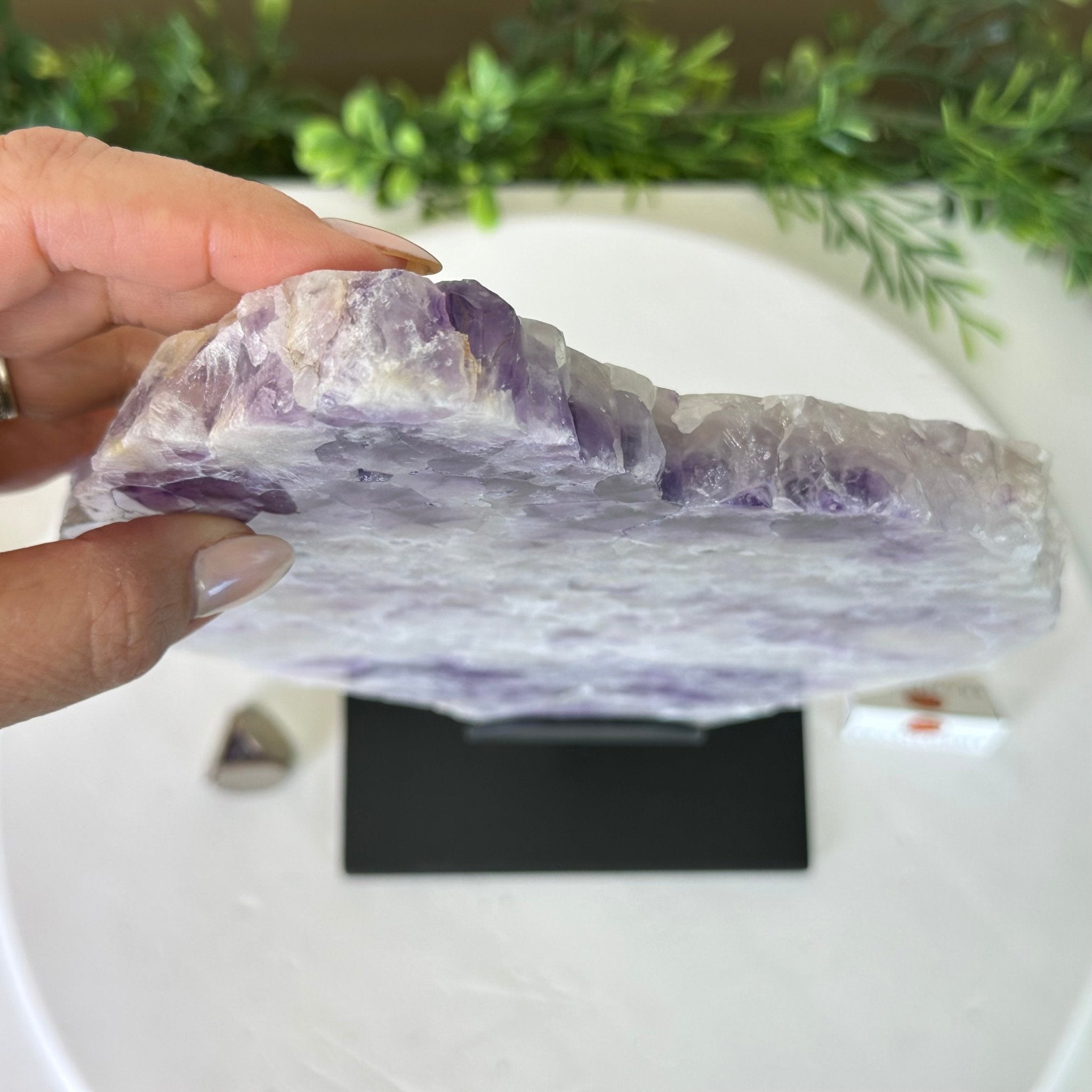 Chevron Amethyst Crystal Slice on a Stand, 5.3 lbs & 14.4" Tall #5621AC - 018 - Brazil GemsBrazil GemsChevron Amethyst Crystal Slice on a Stand, 5.3 lbs & 14.4" Tall #5621AC - 018Slices on Fixed Bases5621AC - 018