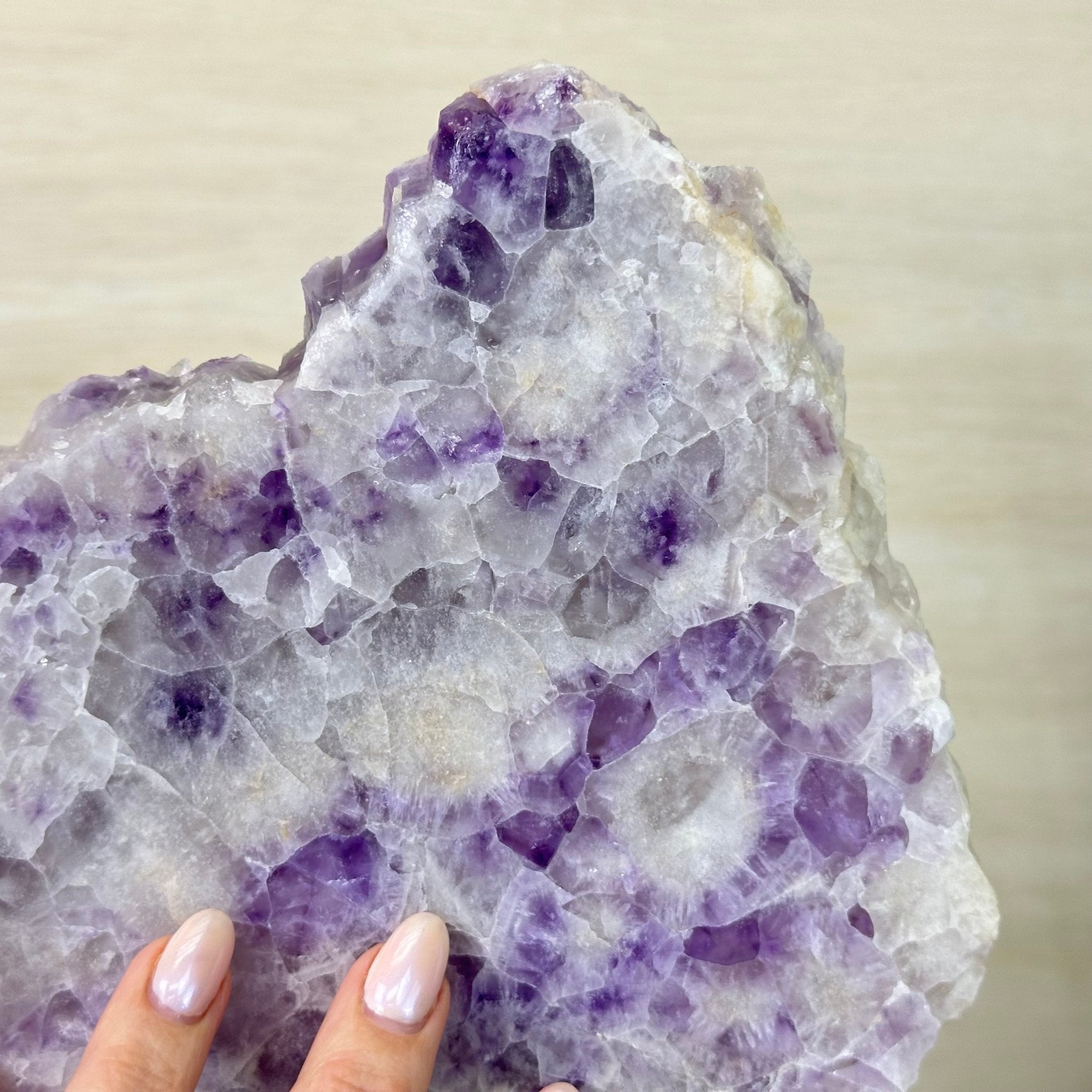 Chevron Amethyst Crystal Slice on a Stand, 5.3 lbs & 14.4" Tall #5621AC - 018 - Brazil GemsBrazil GemsChevron Amethyst Crystal Slice on a Stand, 5.3 lbs & 14.4" Tall #5621AC - 018Slices on Fixed Bases5621AC - 018