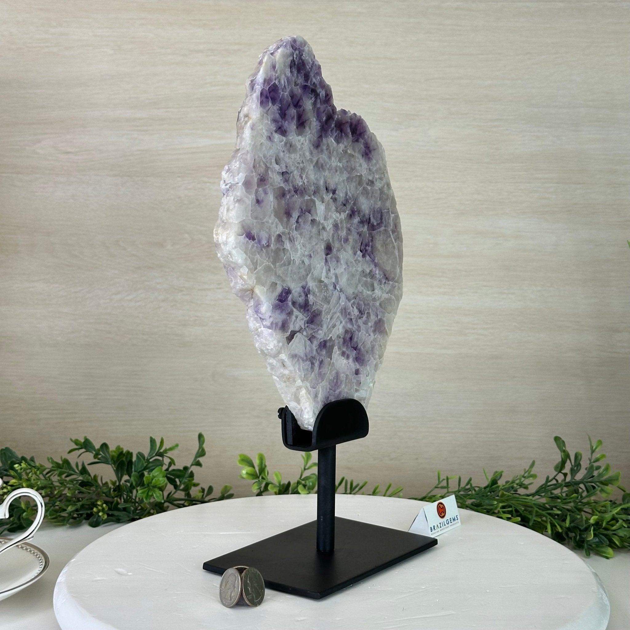 Chevron Amethyst Crystal Slice on a Stand, 5.3 lbs & 14.4" Tall #5621AC - 018 - Brazil GemsBrazil GemsChevron Amethyst Crystal Slice on a Stand, 5.3 lbs & 14.4" Tall #5621AC - 018Slices on Fixed Bases5621AC - 018