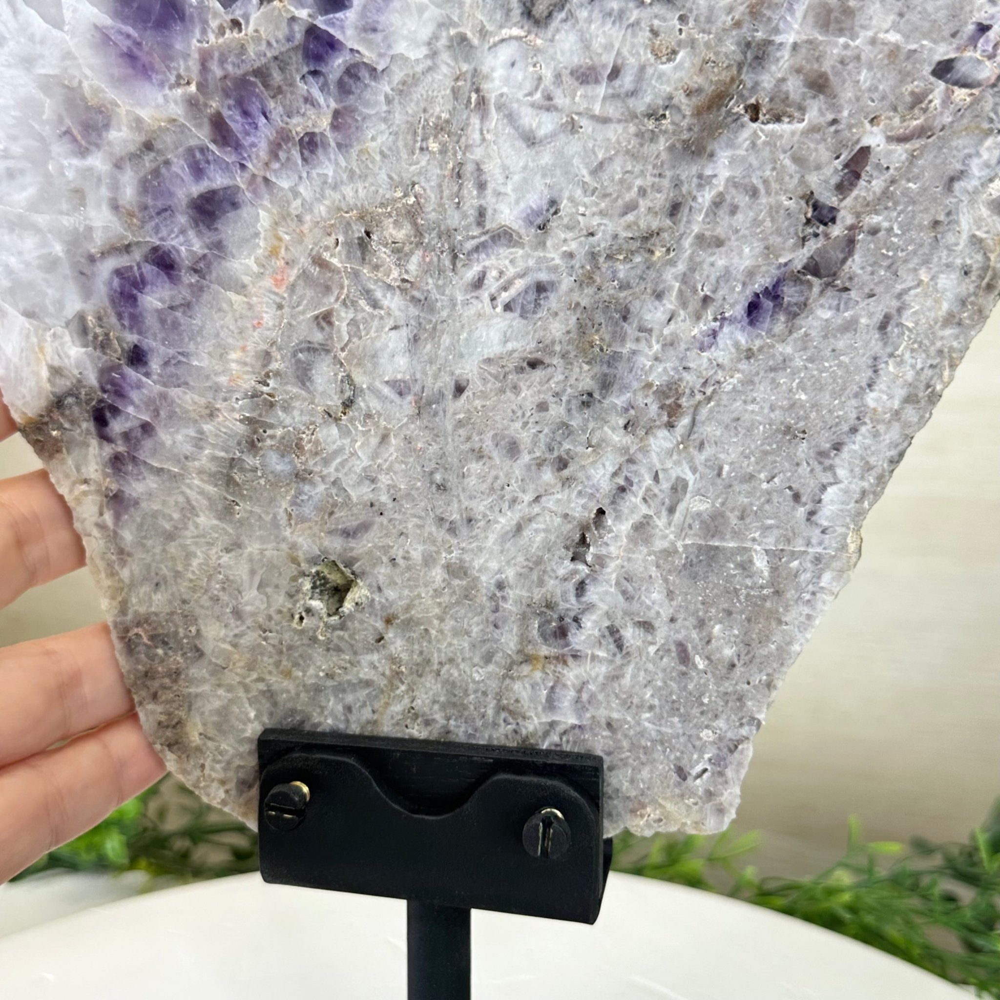 Chevron Amethyst Crystal Slice on a Stand, 9 lbs & 17.5" Tall #5621AC - 019 - Brazil GemsBrazil GemsChevron Amethyst Crystal Slice on a Stand, 9 lbs & 17.5" Tall #5621AC - 019Slices on Fixed Bases5621AC - 019