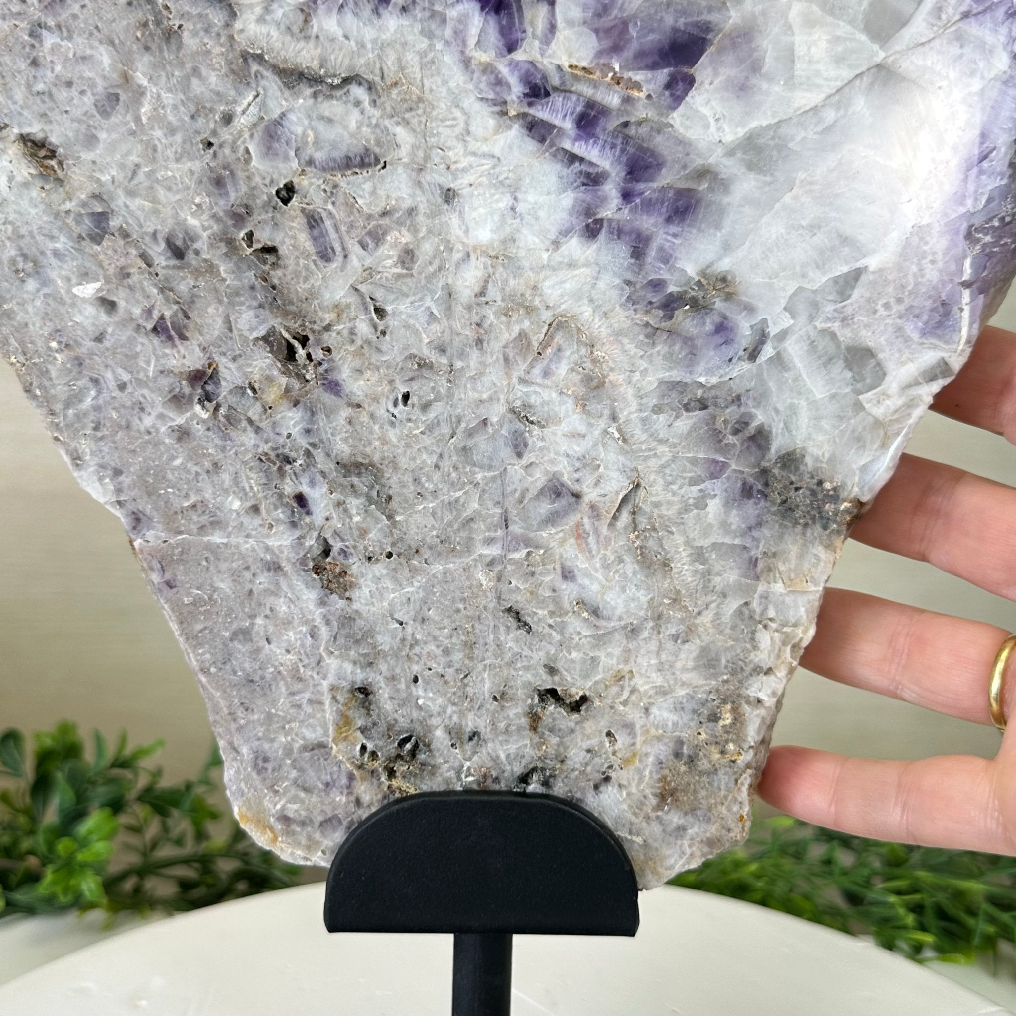 Chevron Amethyst Crystal Slice on a Stand, 9 lbs & 17.5" Tall #5621AC - 019 - Brazil GemsBrazil GemsChevron Amethyst Crystal Slice on a Stand, 9 lbs & 17.5" Tall #5621AC - 019Slices on Fixed Bases5621AC - 019