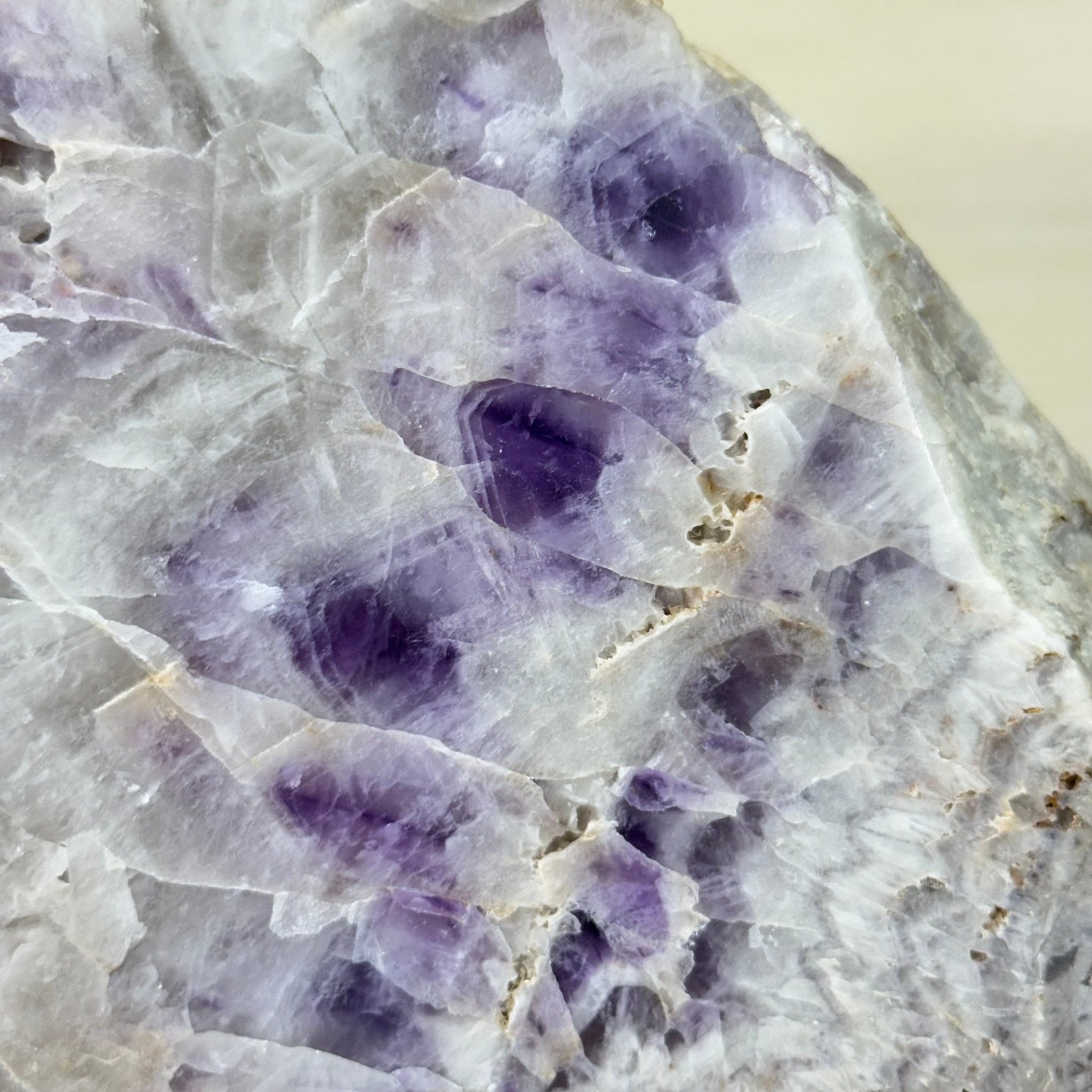 Chevron Amethyst Crystal Slice on a Stand, 9.8 lbs & 17.7" Tall #5621AC - 020 - Brazil GemsBrazil GemsChevron Amethyst Crystal Slice on a Stand, 9.8 lbs & 17.7" Tall #5621AC - 020Slices on Fixed Bases5621AC - 020