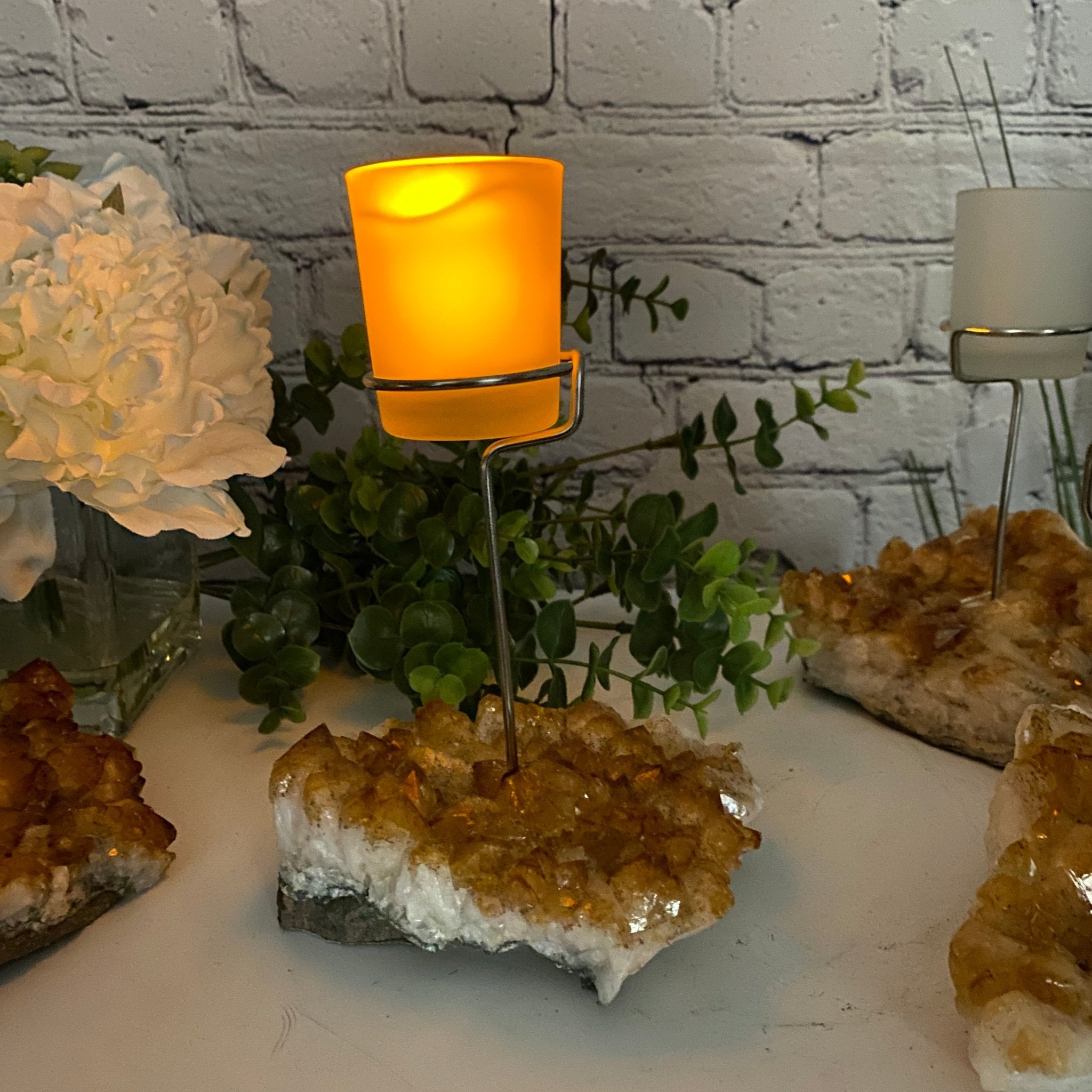 Citrine cheapest Cluster Tealight Candle Holder