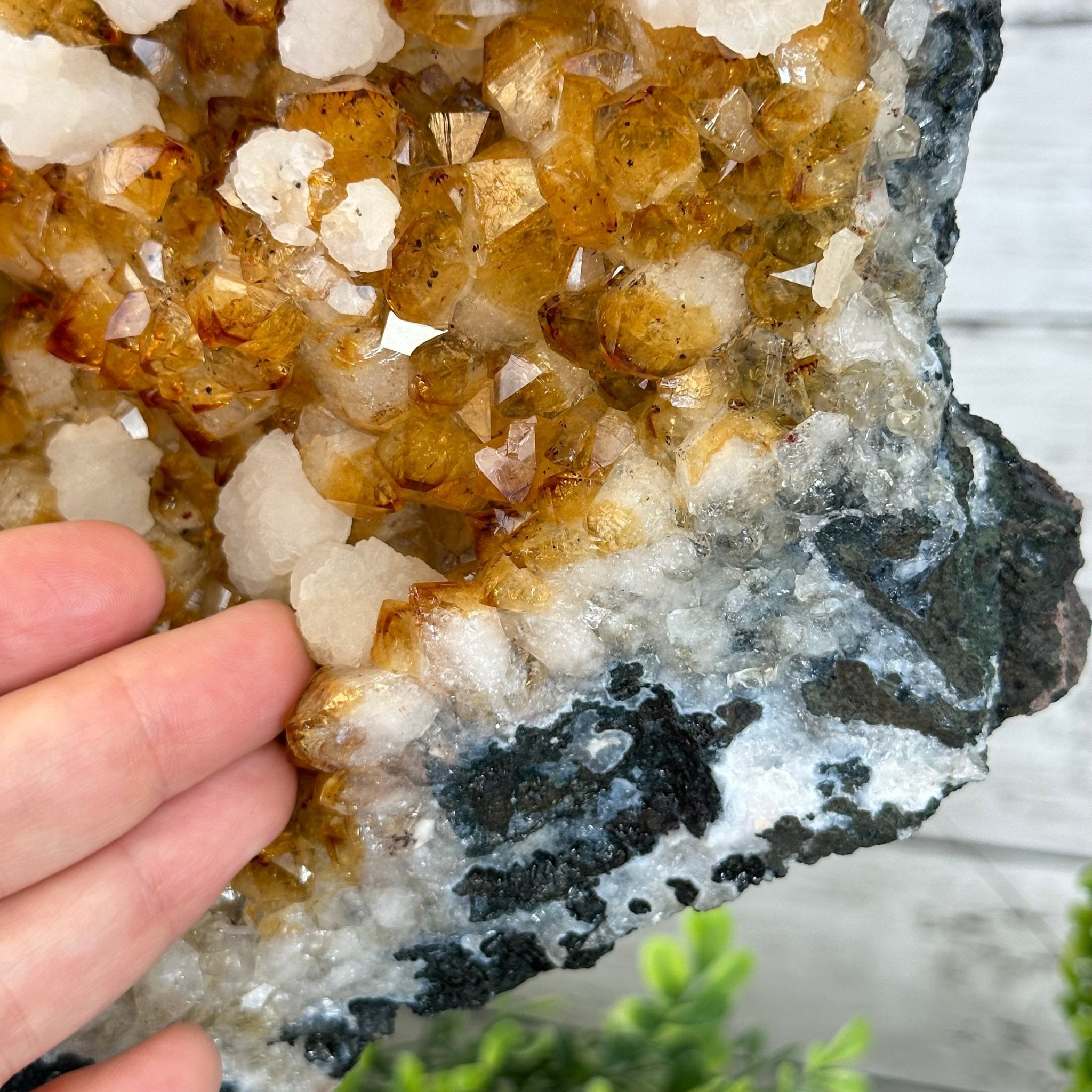 Citrine Crystal Cluster by Brazil Gems®, Metal Stand, 16.8 lbs & 15.1" Tall #5496-0054 - Brazil GemsBrazil GemsCitrine Crystal Cluster by Brazil Gems®, Metal Stand, 16.8 lbs & 15.1" Tall #5496-0054Clusters on Fixed Bases5496-0054