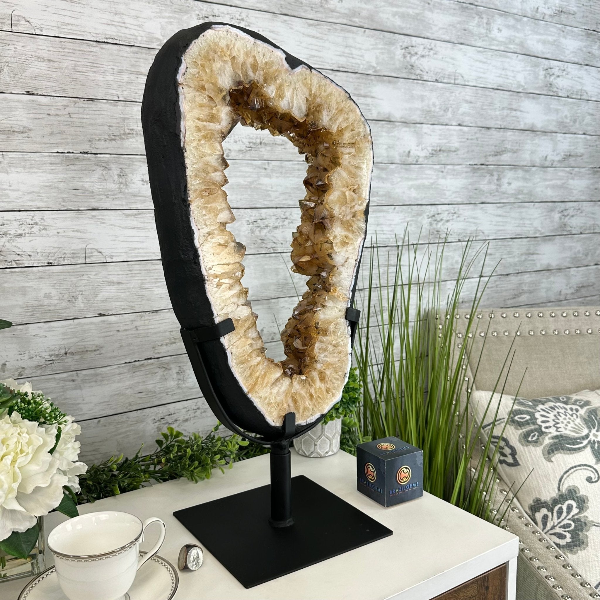 Citrine Portal on a Rotating Stand, 26.1 lbs & 23.6" tall #5625-0006 by Brazil Gems® - Brazil GemsBrazil GemsCitrine Portal on a Rotating Stand, 26.1 lbs & 23.6" tall #5625-0006 by Brazil Gems®Portals on Rotating Bases5625-0006