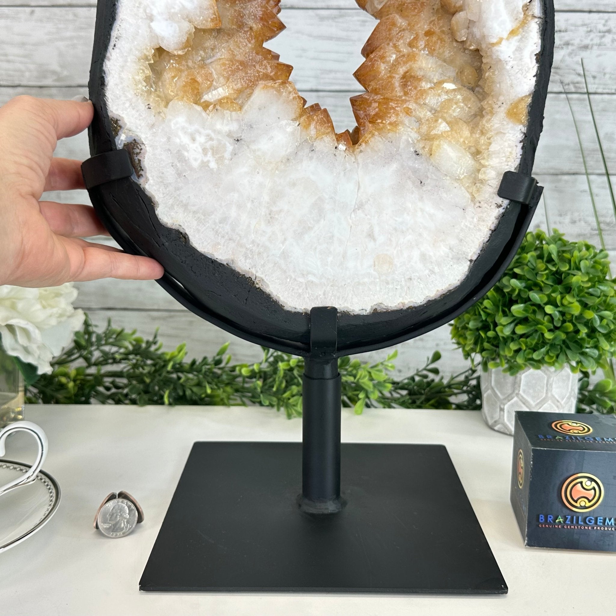 Citrine Portal on a Rotating Stand, 27.2 lbs & 17.7" tall #5625-0007 by Brazil Gems® - Brazil GemsBrazil GemsCitrine Portal on a Rotating Stand, 27.2 lbs & 17.7" tall #5625-0007 by Brazil Gems®Portals on Rotating Bases5625-0007