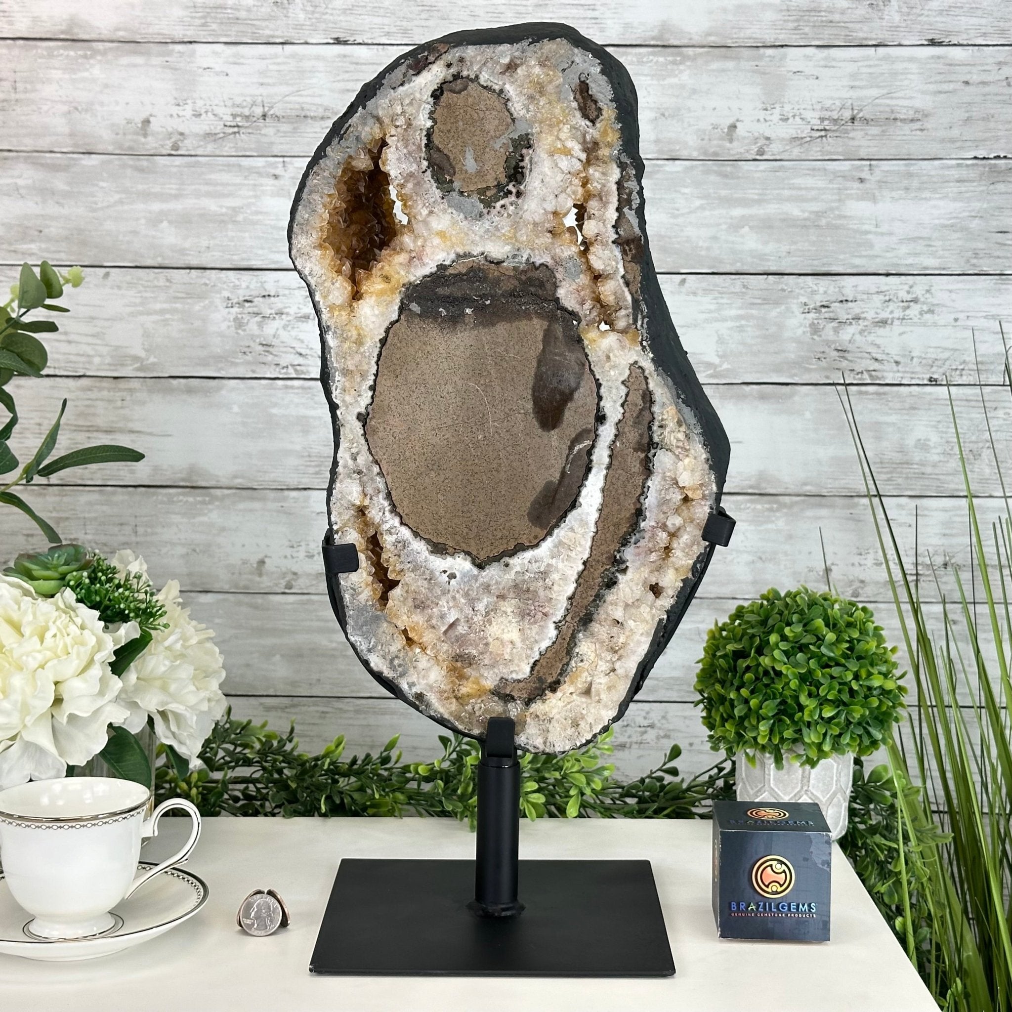 Citrine Portal on a Rotating Stand, 29 lbs & 20.3" tall #5625-0009 by Brazil Gems® - Brazil GemsBrazil GemsCitrine Portal on a Rotating Stand, 29 lbs & 20.3" tall #5625-0009 by Brazil Gems®Portals on Rotating Bases5625-0009