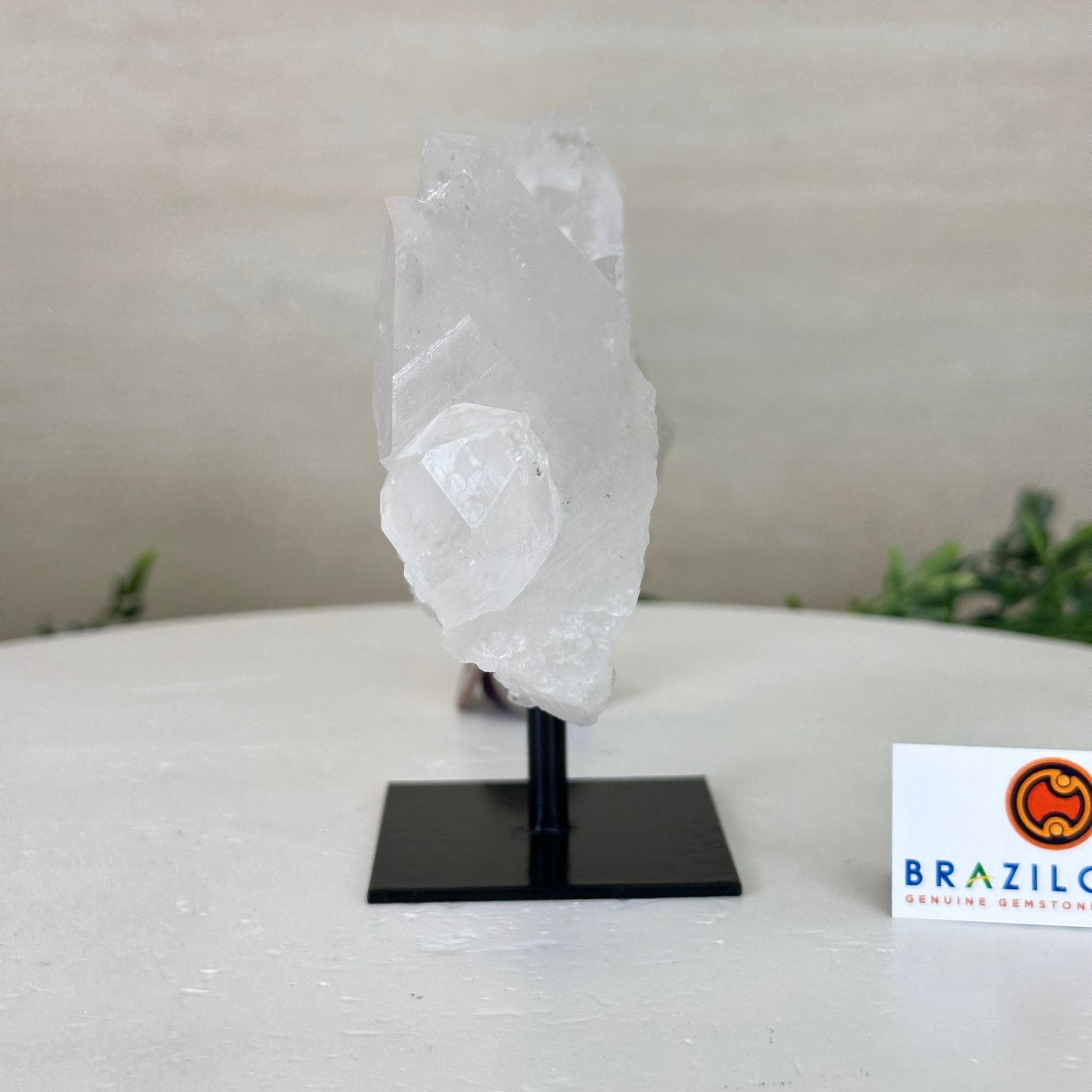 Clear Quartz Crystal Point on a Metal Stand, 1.1 lbs & 4.5" Tall #3122CQ - 021 - Brazil GemsBrazil GemsClear Quartz Crystal Point on a Metal Stand, 1.1 lbs & 4.5" Tall #3122CQ - 021Crystal Points3122CQ - 021