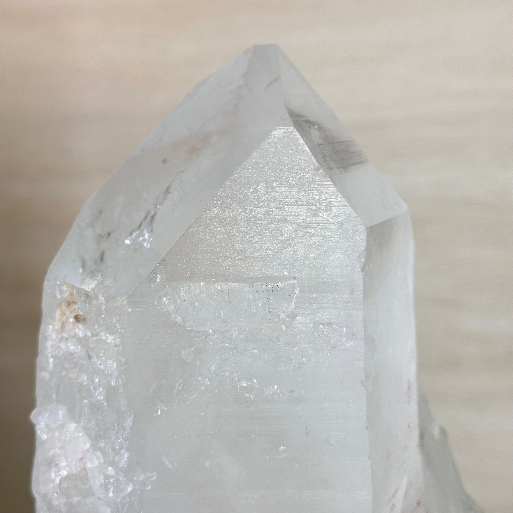 Clear Quartz Crystal Point on a Metal Stand, 11.9 lbs & 14.4" Tall #3122CQ - 029 - Brazil GemsBrazil GemsClear Quartz Crystal Point on a Metal Stand, 11.9 lbs & 14.4" Tall #3122CQ - 029Crystal Points3122CQ - 029