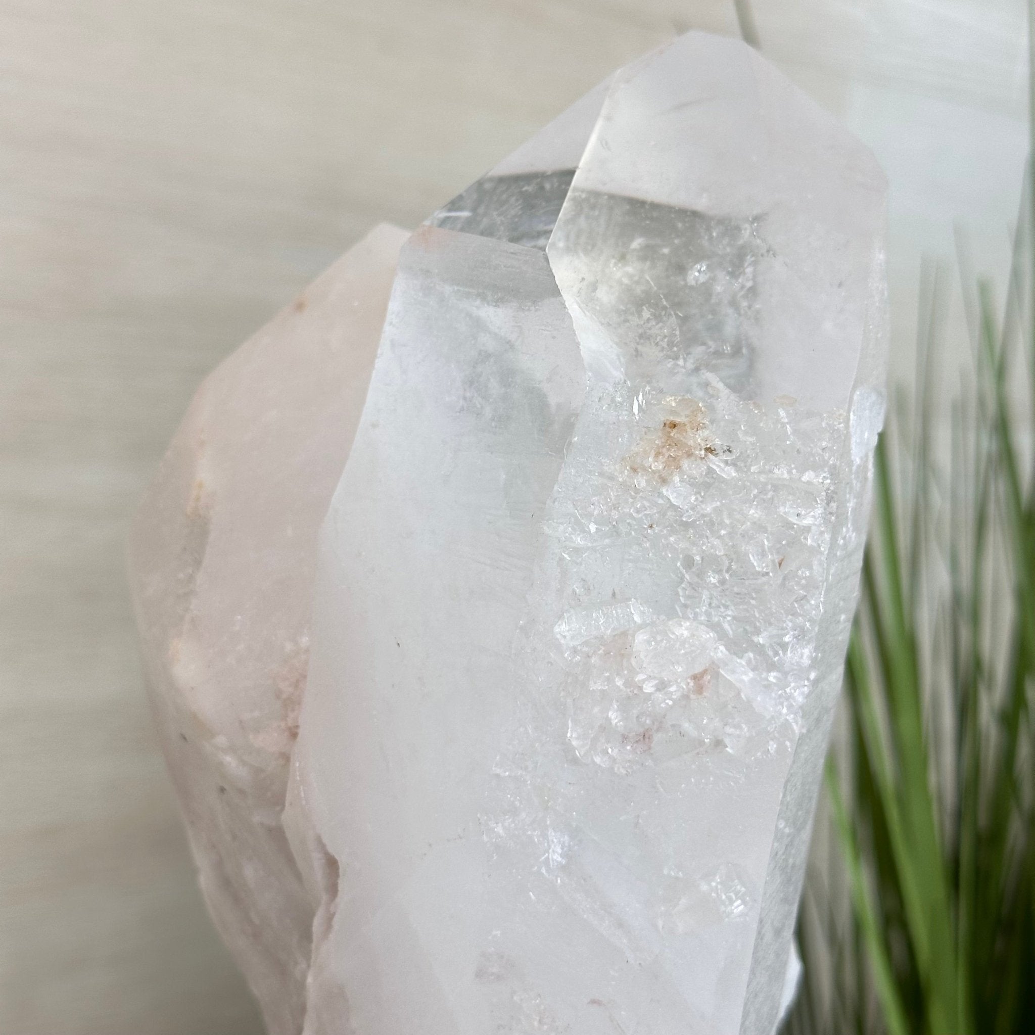 Clear Quartz Crystal Point on a Metal Stand, 11.9 lbs & 14.4" Tall #3122CQ - 029 - Brazil GemsBrazil GemsClear Quartz Crystal Point on a Metal Stand, 11.9 lbs & 14.4" Tall #3122CQ - 029Crystal Points3122CQ - 029