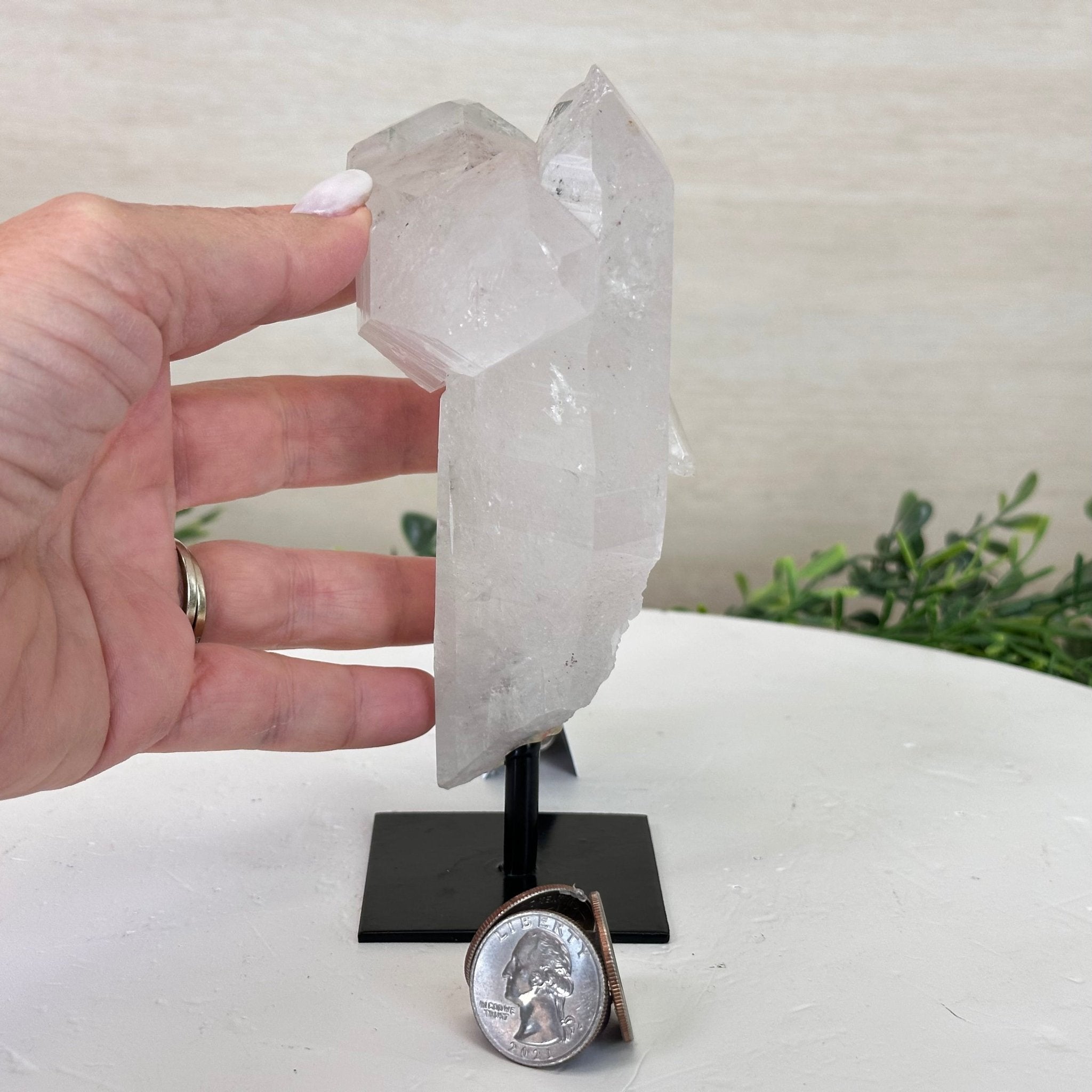 Clear Quartz Crystal Point on a Metal Stand, 1.4 lbs & 6" Tall #3122CQ - 013 - Brazil GemsBrazil GemsClear Quartz Crystal Point on a Metal Stand, 1.4 lbs & 6" Tall #3122CQ - 013Crystal Points3122CQ - 013