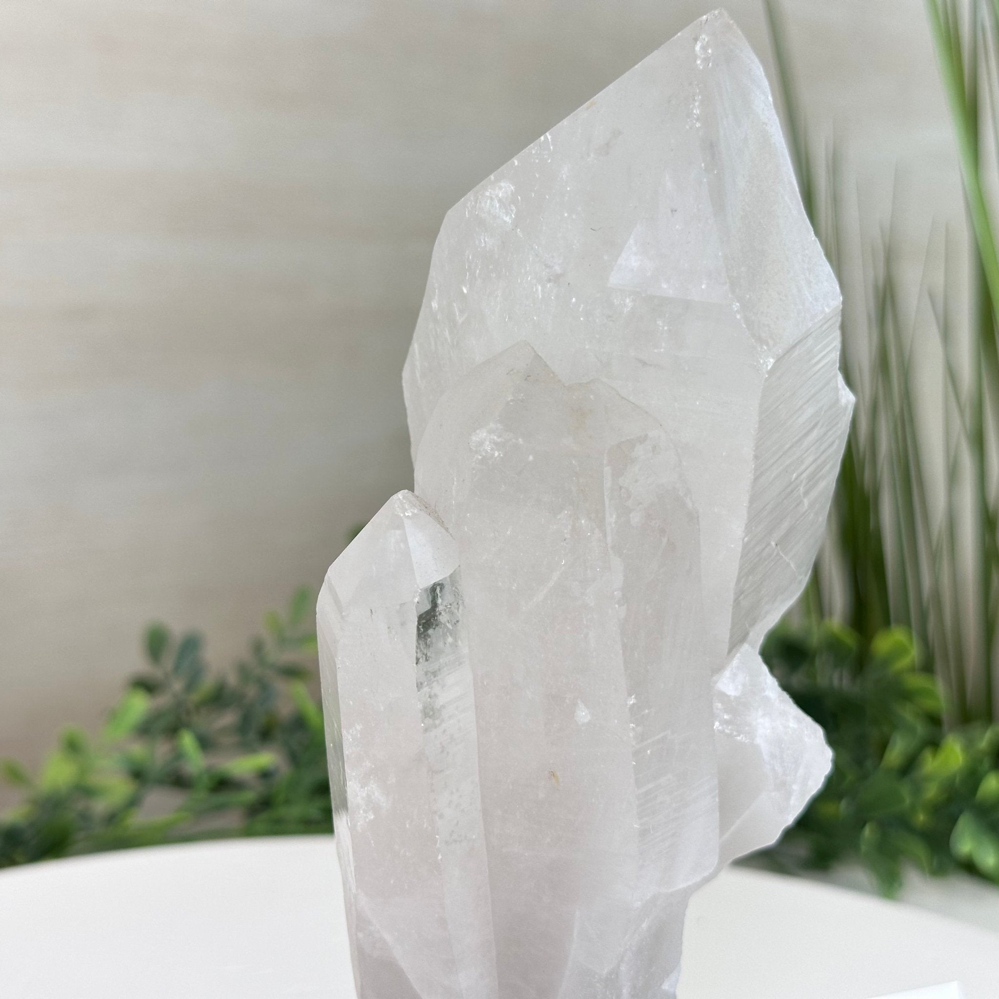 Clear Quartz Crystal Point on a Metal Stand, 1.8 lbs & 7.2" Tall #3122CQ - 022 - Brazil GemsBrazil GemsClear Quartz Crystal Point on a Metal Stand, 1.8 lbs & 7.2" Tall #3122CQ - 022Crystal Points3122CQ - 022