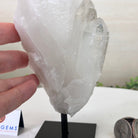 Clear Quartz Crystal Point on a Metal Stand, 1.8 lbs & 7.2" Tall #3122CQ - 022 - Brazil GemsBrazil GemsClear Quartz Crystal Point on a Metal Stand, 1.8 lbs & 7.2" Tall #3122CQ - 022Crystal Points3122CQ - 022