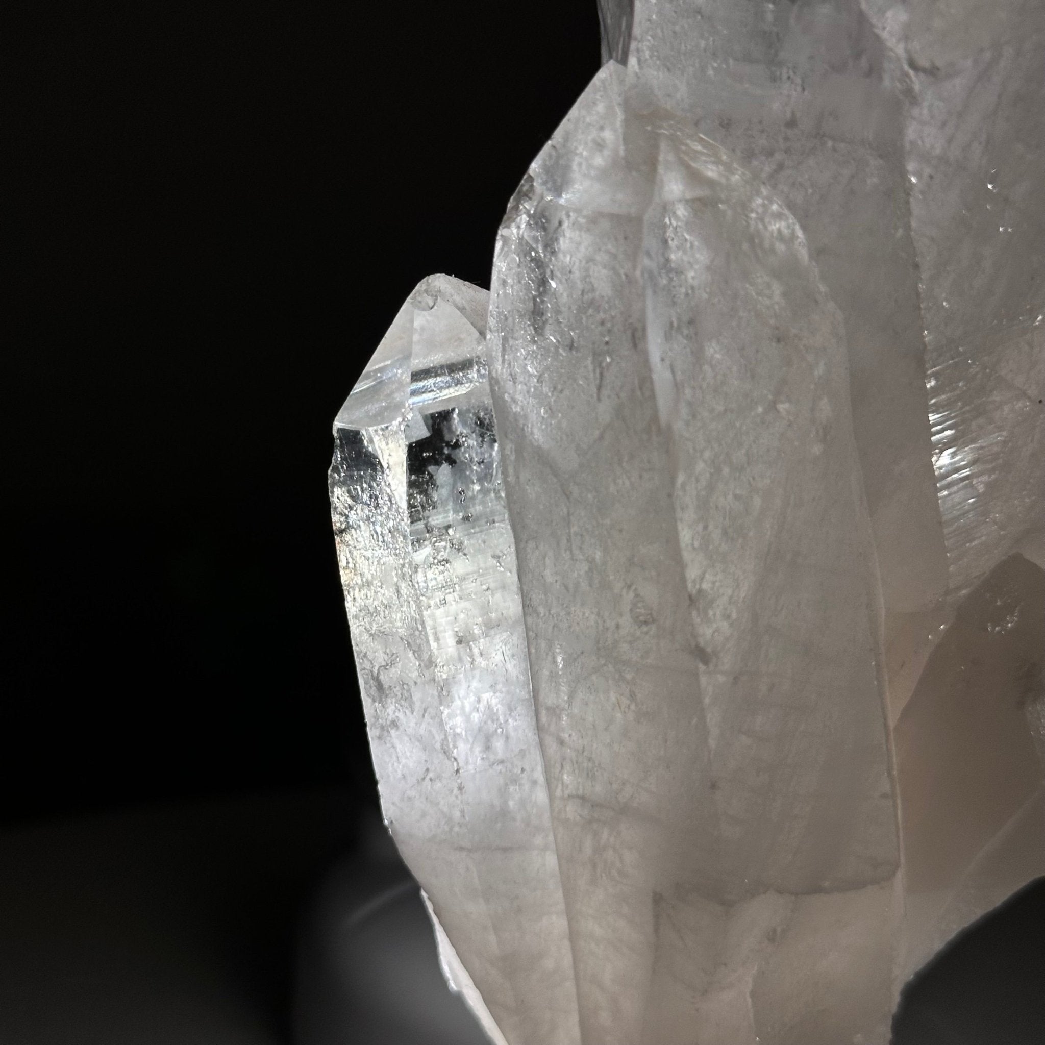 Clear Quartz Crystal Point on a Metal Stand, 1.8 lbs & 7.2" Tall #3122CQ - 022 - Brazil GemsBrazil GemsClear Quartz Crystal Point on a Metal Stand, 1.8 lbs & 7.2" Tall #3122CQ - 022Crystal Points3122CQ - 022