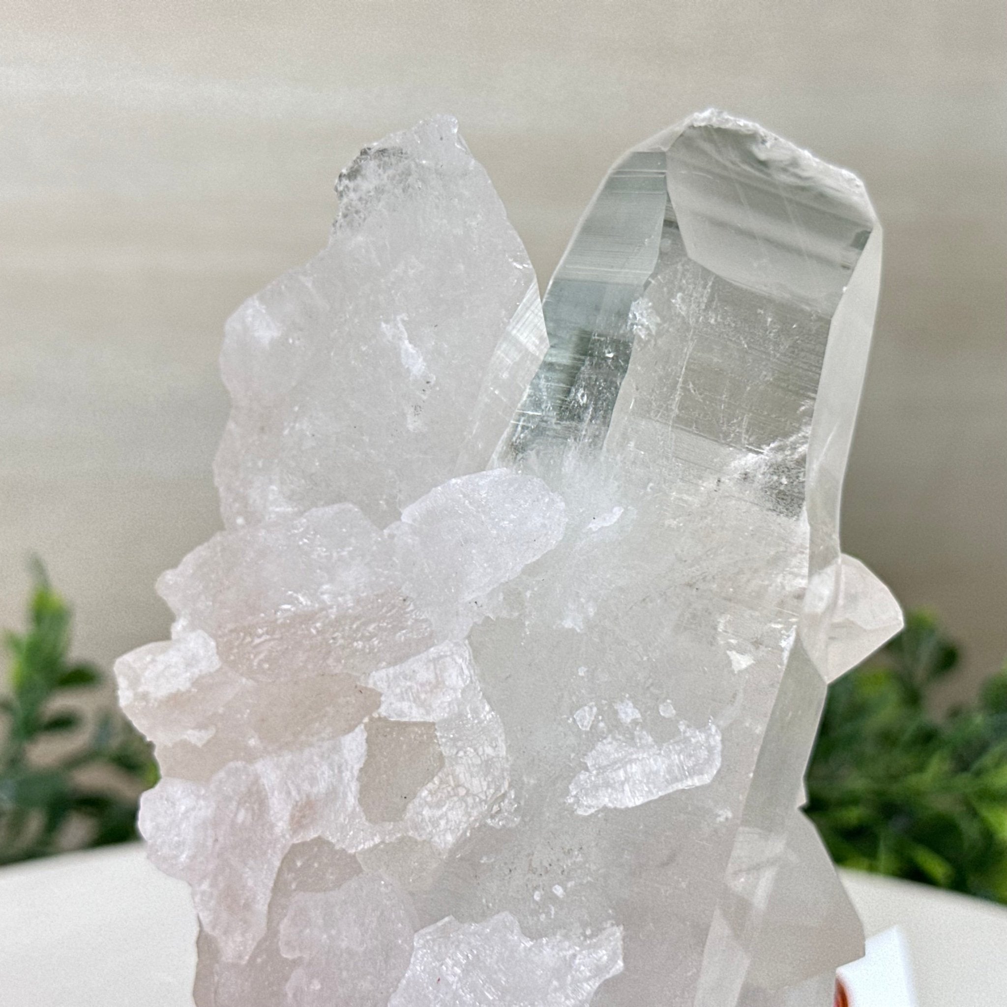 Clear Quartz Crystal Point on a Metal Stand, 2.4 lbs & 6.5" Tall #3122CQ - 015 - Brazil GemsBrazil GemsClear Quartz Crystal Point on a Metal Stand, 2.4 lbs & 6.5" Tall #3122CQ - 015Crystal Points3122CQ - 015