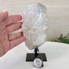 Clear Quartz Crystal Point on a Metal Stand, 2.4 lbs & 6.5" Tall #3122CQ - 015 - Brazil GemsBrazil GemsClear Quartz Crystal Point on a Metal Stand, 2.4 lbs & 6.5" Tall #3122CQ - 015Crystal Points3122CQ - 015