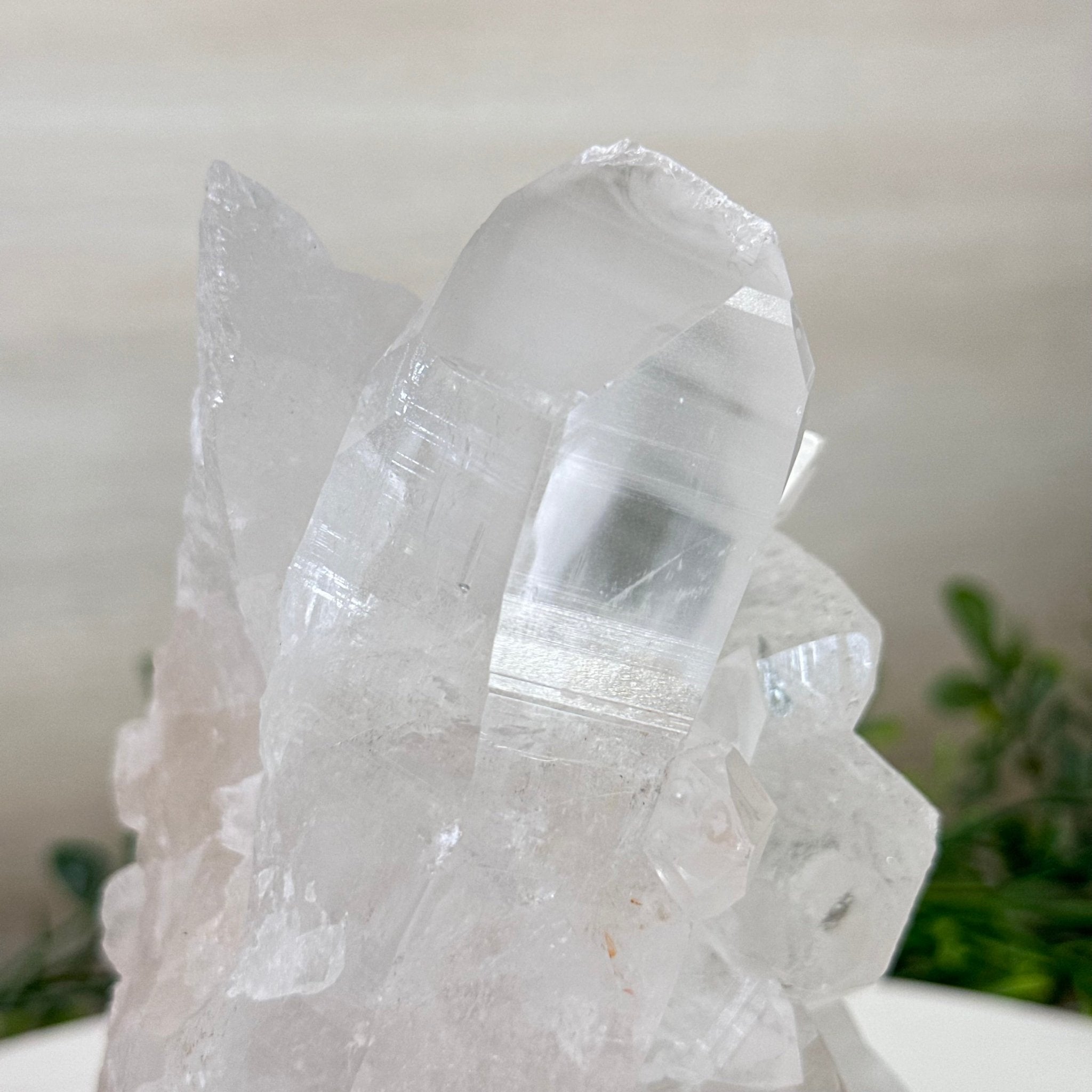 Clear Quartz Crystal Point on a Metal Stand, 2.4 lbs & 6.5" Tall #3122CQ - 015 - Brazil GemsBrazil GemsClear Quartz Crystal Point on a Metal Stand, 2.4 lbs & 6.5" Tall #3122CQ - 015Crystal Points3122CQ - 015