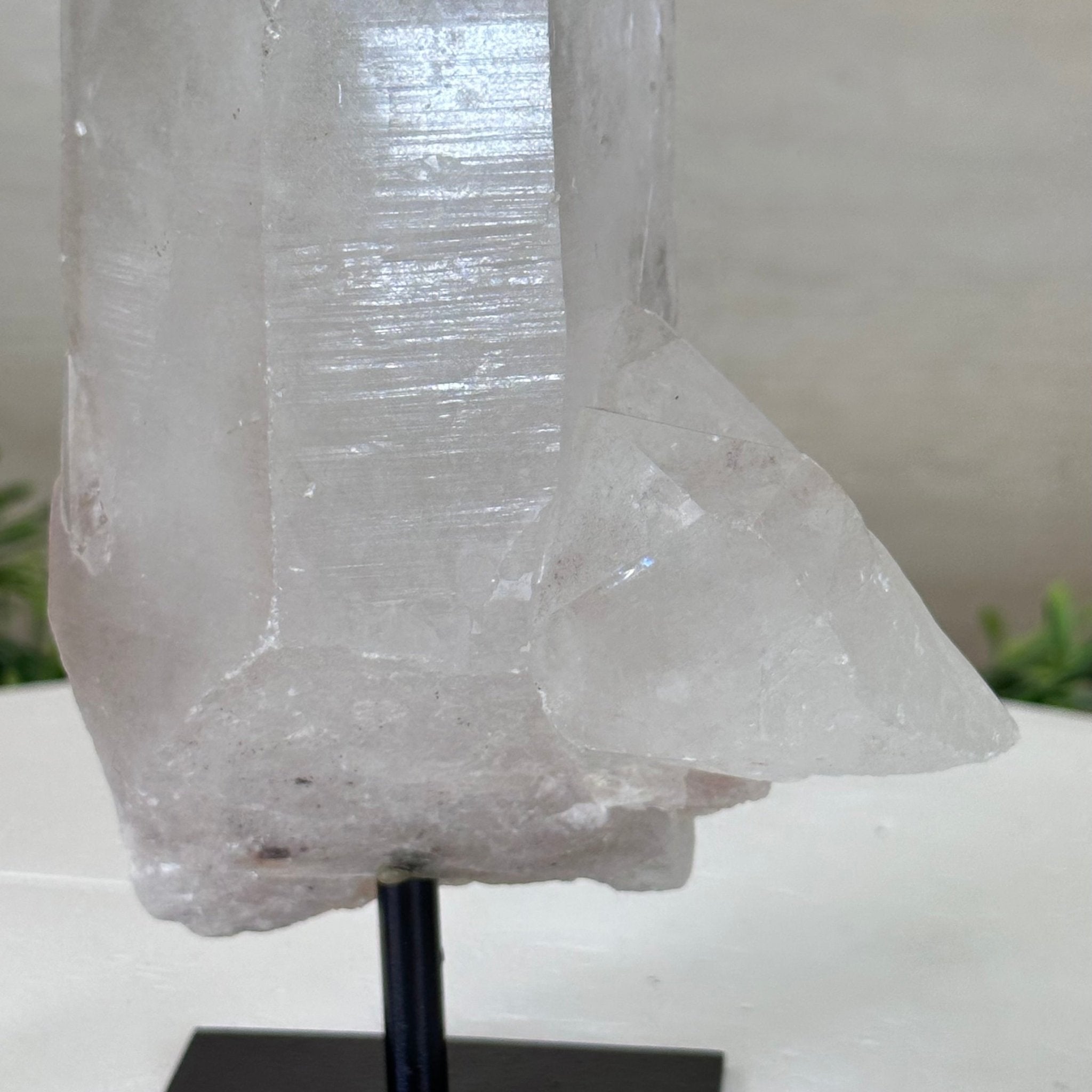 Clear Quartz Crystal Point on a Metal Stand, 2.4 lbs & 7.7" Tall #3122CQ - 014 - Brazil GemsBrazil GemsClear Quartz Crystal Point on a Metal Stand, 2.4 lbs & 7.7" Tall #3122CQ - 014Crystal Points3122CQ - 014