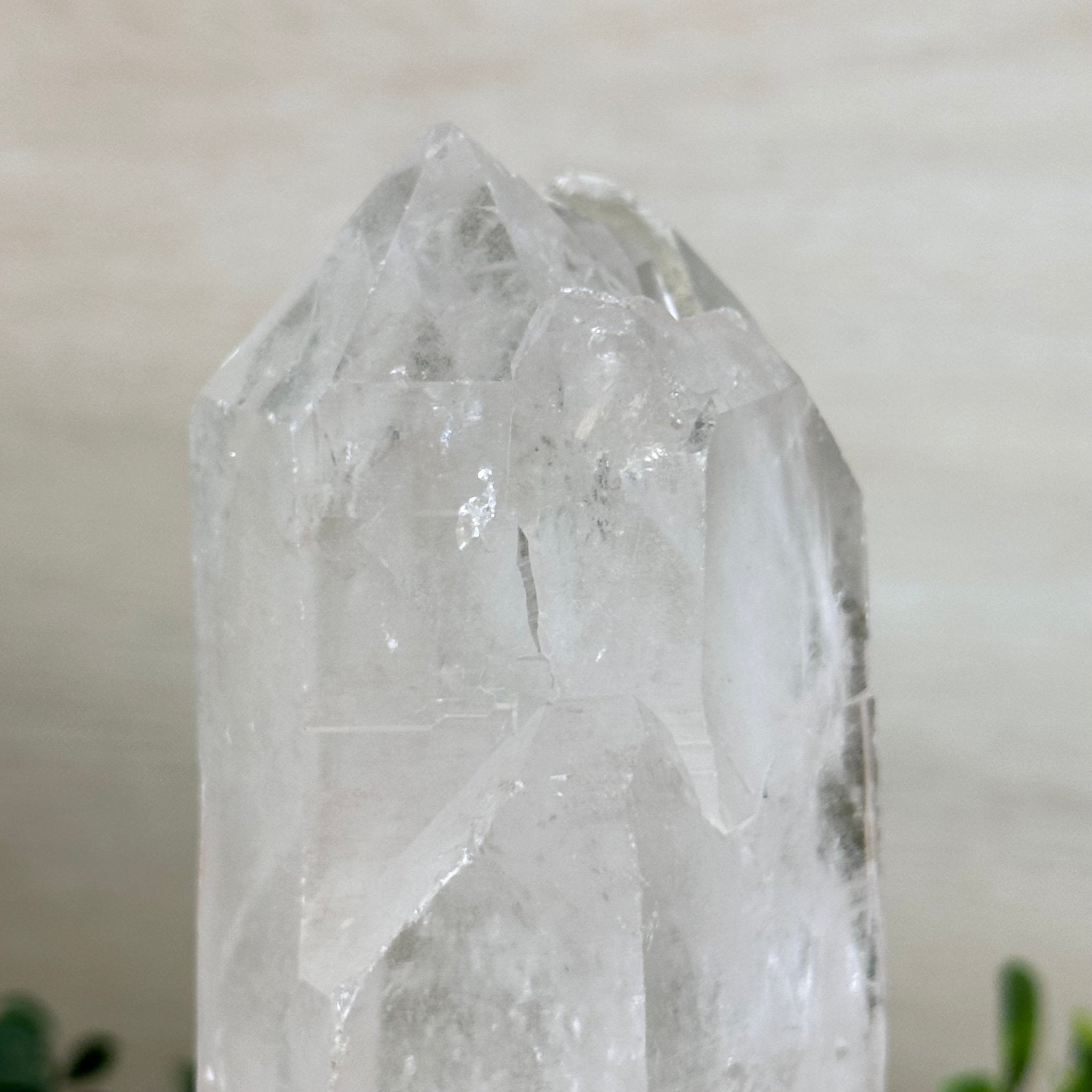 Clear Quartz Crystal Point on a Metal Stand, 2.4 lbs & 7.7" Tall #3122CQ - 014 - Brazil GemsBrazil GemsClear Quartz Crystal Point on a Metal Stand, 2.4 lbs & 7.7" Tall #3122CQ - 014Crystal Points3122CQ - 014