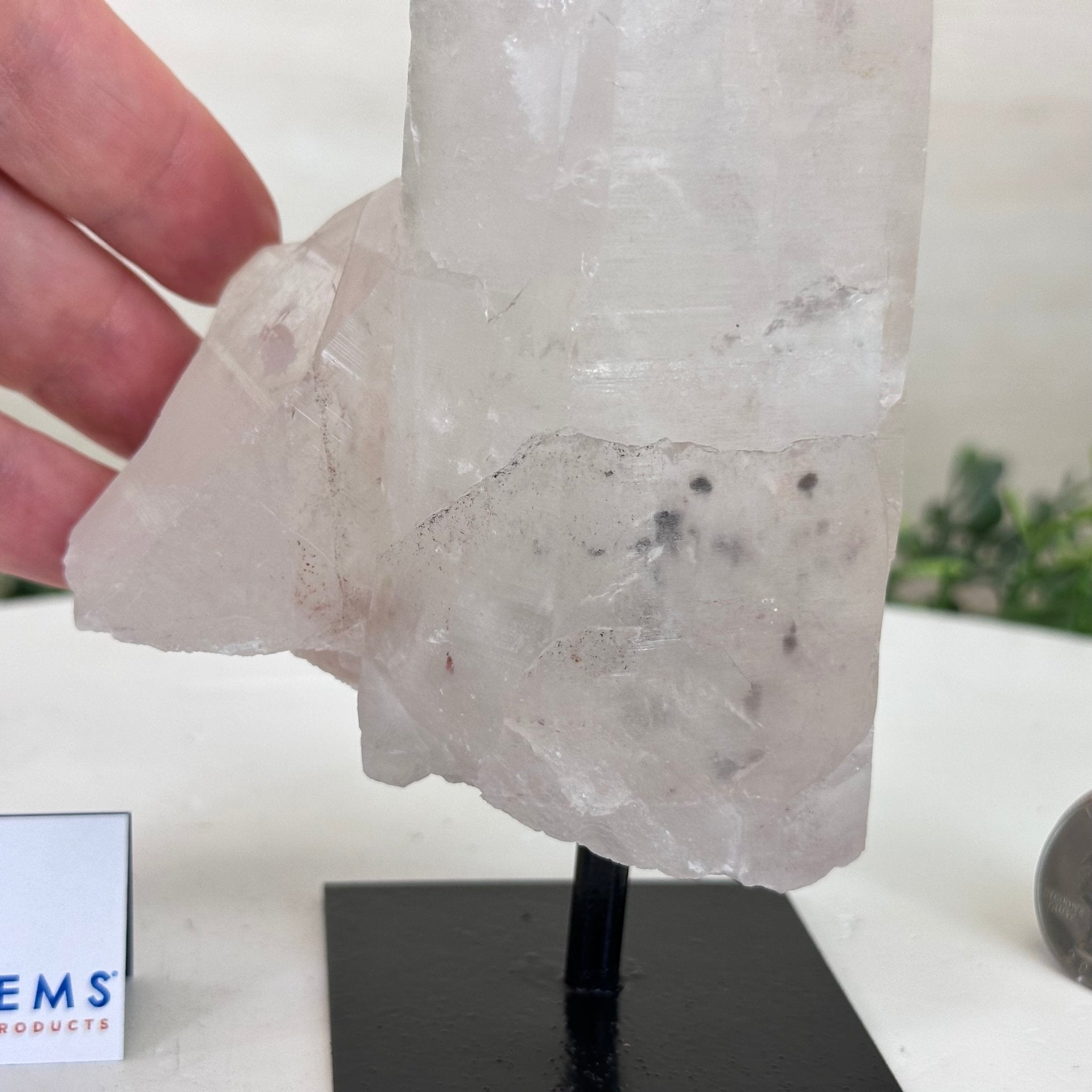 Clear Quartz Crystal Point on a Metal Stand, 2.4 lbs & 7.7" Tall #3122CQ - 014 - Brazil GemsBrazil GemsClear Quartz Crystal Point on a Metal Stand, 2.4 lbs & 7.7" Tall #3122CQ - 014Crystal Points3122CQ - 014