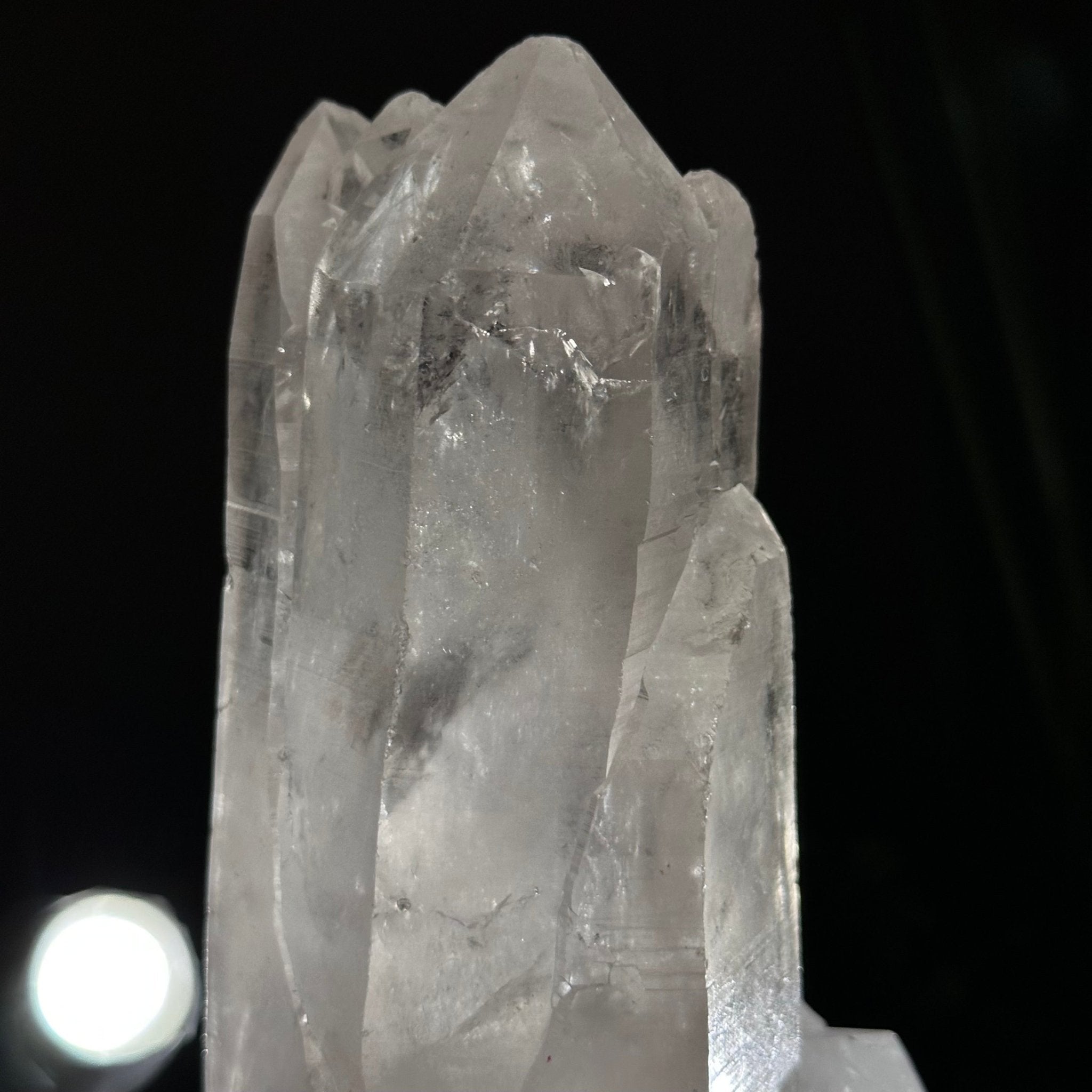 Clear Quartz Crystal Point on a Metal Stand, 2.4 lbs & 7.7" Tall #3122CQ - 014 - Brazil GemsBrazil GemsClear Quartz Crystal Point on a Metal Stand, 2.4 lbs & 7.7" Tall #3122CQ - 014Crystal Points3122CQ - 014