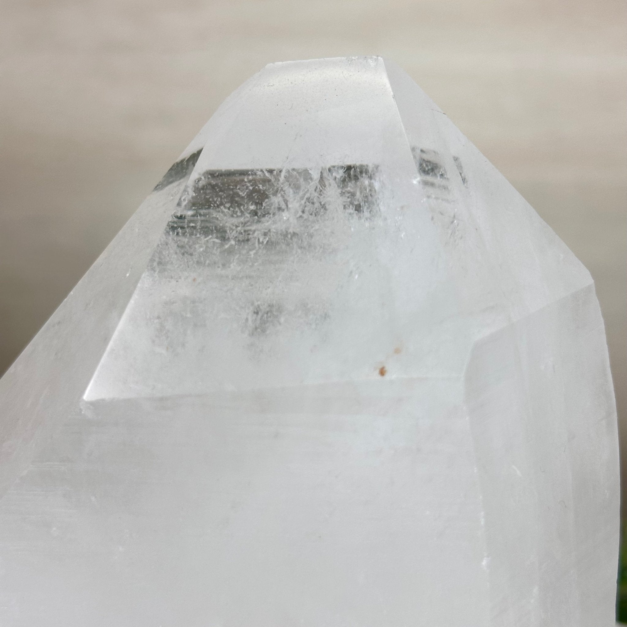 Clear Quartz Crystal Point on a Metal Stand, 3.1 lbs & 6.8" Tall #3122CQ - 024 - Brazil GemsBrazil GemsClear Quartz Crystal Point on a Metal Stand, 3.1 lbs & 6.8" Tall #3122CQ - 024Crystal Points3122CQ - 024