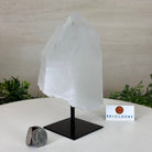 Clear Quartz Crystal Point on a Metal Stand, 3.1 lbs & 6.8" Tall #3122CQ - 024 - Brazil GemsBrazil GemsClear Quartz Crystal Point on a Metal Stand, 3.1 lbs & 6.8" Tall #3122CQ - 024Crystal Points3122CQ - 024