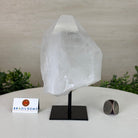 Clear Quartz Crystal Point on a Metal Stand, 3.1 lbs & 6.8" Tall #3122CQ - 024 - Brazil GemsBrazil GemsClear Quartz Crystal Point on a Metal Stand, 3.1 lbs & 6.8" Tall #3122CQ - 024Crystal Points3122CQ - 024