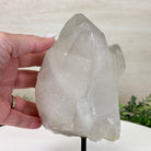 Clear Quartz Crystal Point on a Metal Stand, 3.6 lbs & 7.6" Tall #3122CQ - 016 - Brazil GemsBrazil GemsClear Quartz Crystal Point on a Metal Stand, 3.6 lbs & 7.6" Tall #3122CQ - 016Crystal Points3122CQ - 016