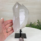 Clear Quartz Crystal Point on a Metal Stand, 3.6 lbs & 7.6" Tall #3122CQ - 016 - Brazil GemsBrazil GemsClear Quartz Crystal Point on a Metal Stand, 3.6 lbs & 7.6" Tall #3122CQ - 016Crystal Points3122CQ - 016