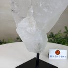 Clear Quartz Crystal Point on a Metal Stand, 3.8 lbs & 10.3" Tall #3122CQ - 025 - Brazil GemsBrazil GemsClear Quartz Crystal Point on a Metal Stand, 3.8 lbs & 10.3" Tall #3122CQ - 025Crystal Points3122CQ - 025