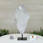 Clear Quartz Crystal Point on a Metal Stand, 3.8 lbs & 10.3" Tall #3122CQ - 025 - Brazil GemsBrazil GemsClear Quartz Crystal Point on a Metal Stand, 3.8 lbs & 10.3" Tall #3122CQ - 025Crystal Points3122CQ - 025