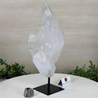 Clear Quartz Crystal Point on a Metal Stand, 3.8 lbs & 10.3" Tall #3122CQ - 025 - Brazil GemsBrazil GemsClear Quartz Crystal Point on a Metal Stand, 3.8 lbs & 10.3" Tall #3122CQ - 025Crystal Points3122CQ - 025