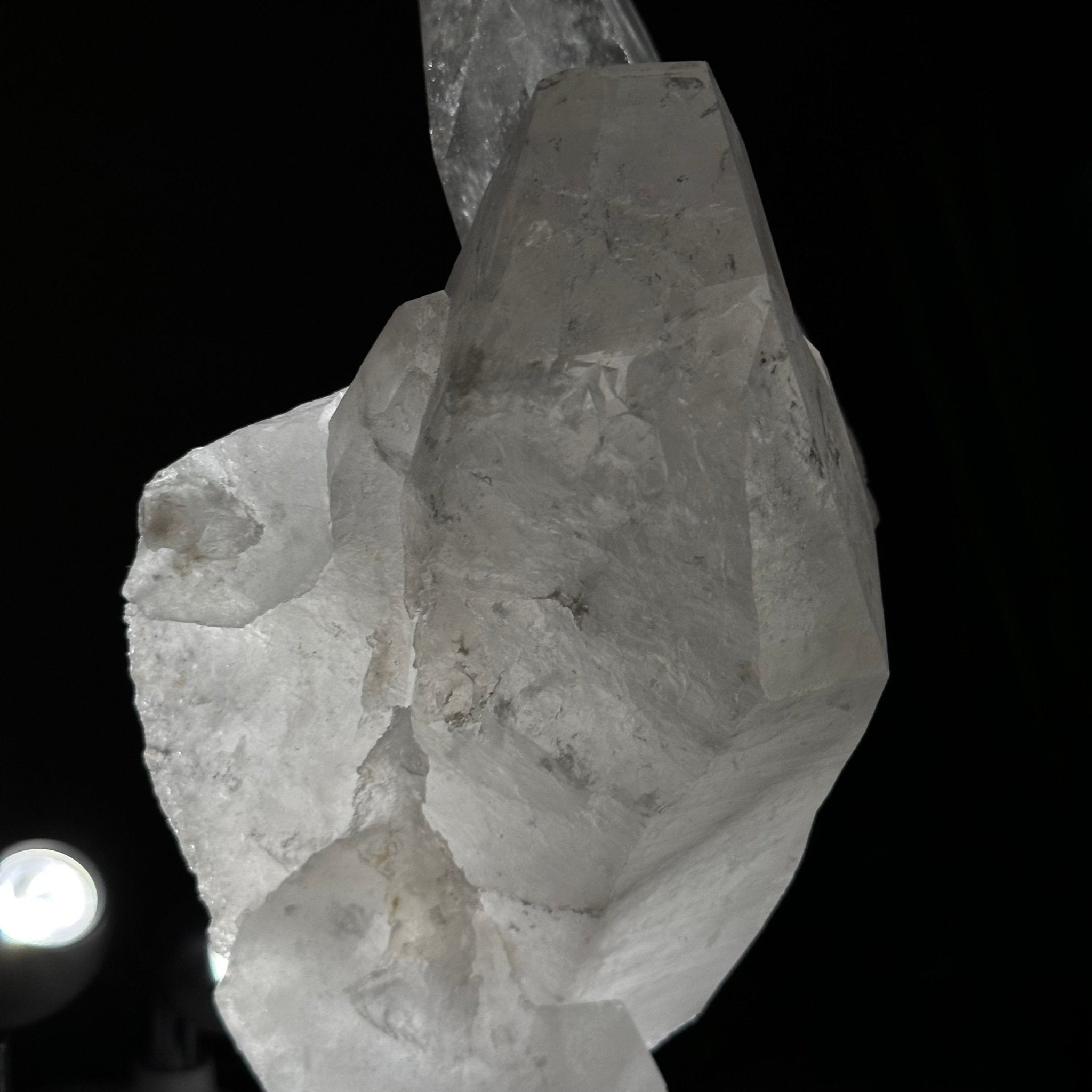 Clear Quartz Crystal Point on a Metal Stand, 3.8 lbs & 10.3" Tall #3122CQ - 025 - Brazil GemsBrazil GemsClear Quartz Crystal Point on a Metal Stand, 3.8 lbs & 10.3" Tall #3122CQ - 025Crystal Points3122CQ - 025