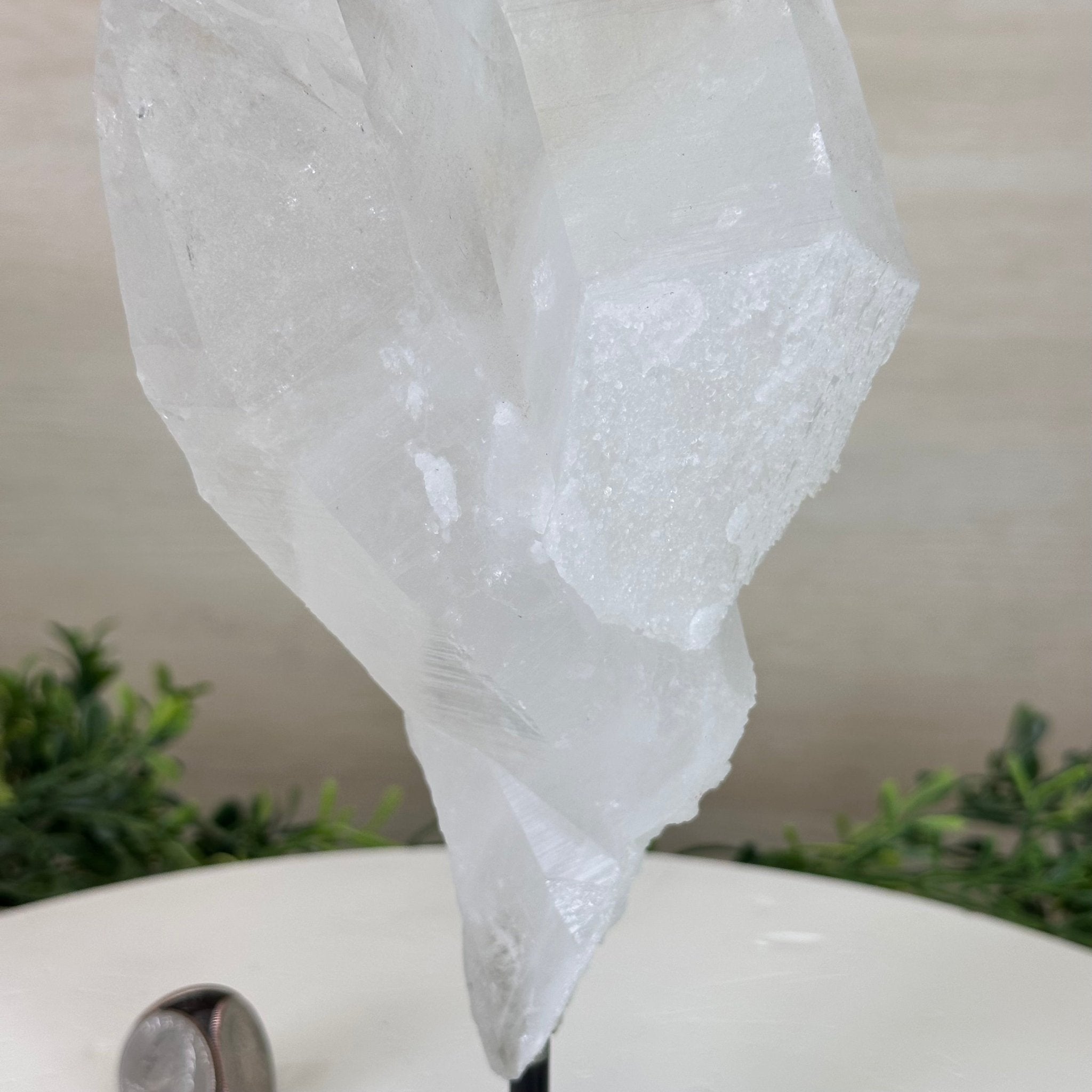 Clear Quartz Crystal Point on a Metal Stand, 3.8 lbs & 10.3" Tall #3122CQ - 025 - Brazil GemsBrazil GemsClear Quartz Crystal Point on a Metal Stand, 3.8 lbs & 10.3" Tall #3122CQ - 025Crystal Points3122CQ - 025